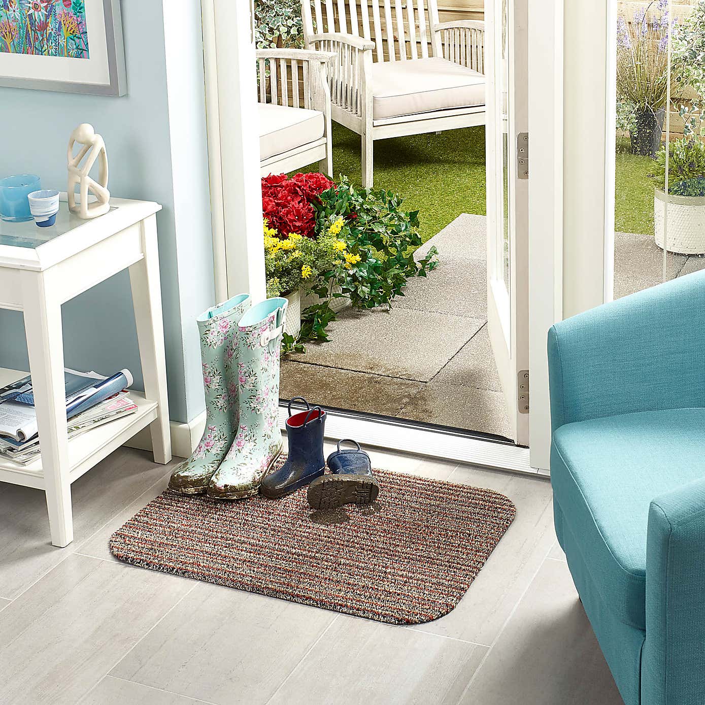 Marvel Striped Washable Cotton Doormat