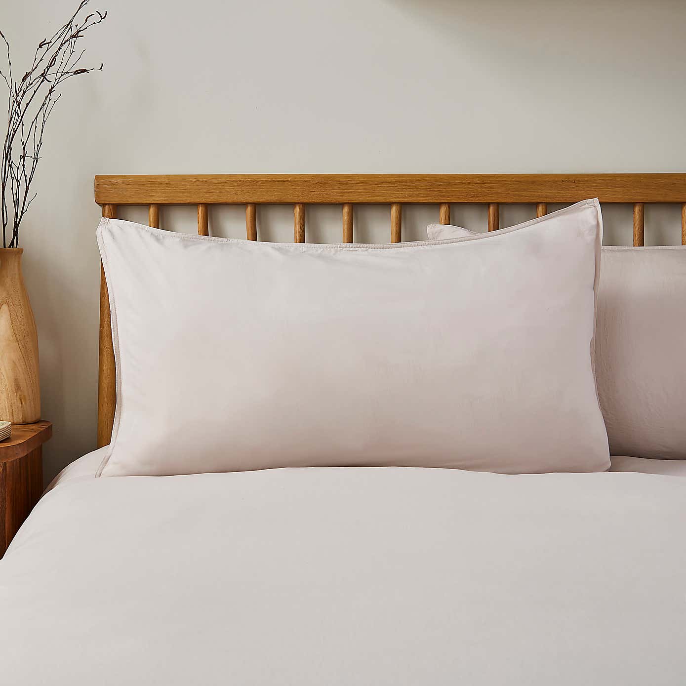 Super Soft Washed Microfibre Plain Standard Pillowcase Pair