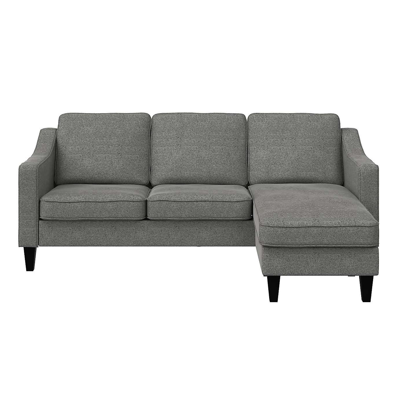 Brighton Linen Sectional Sofa Grey