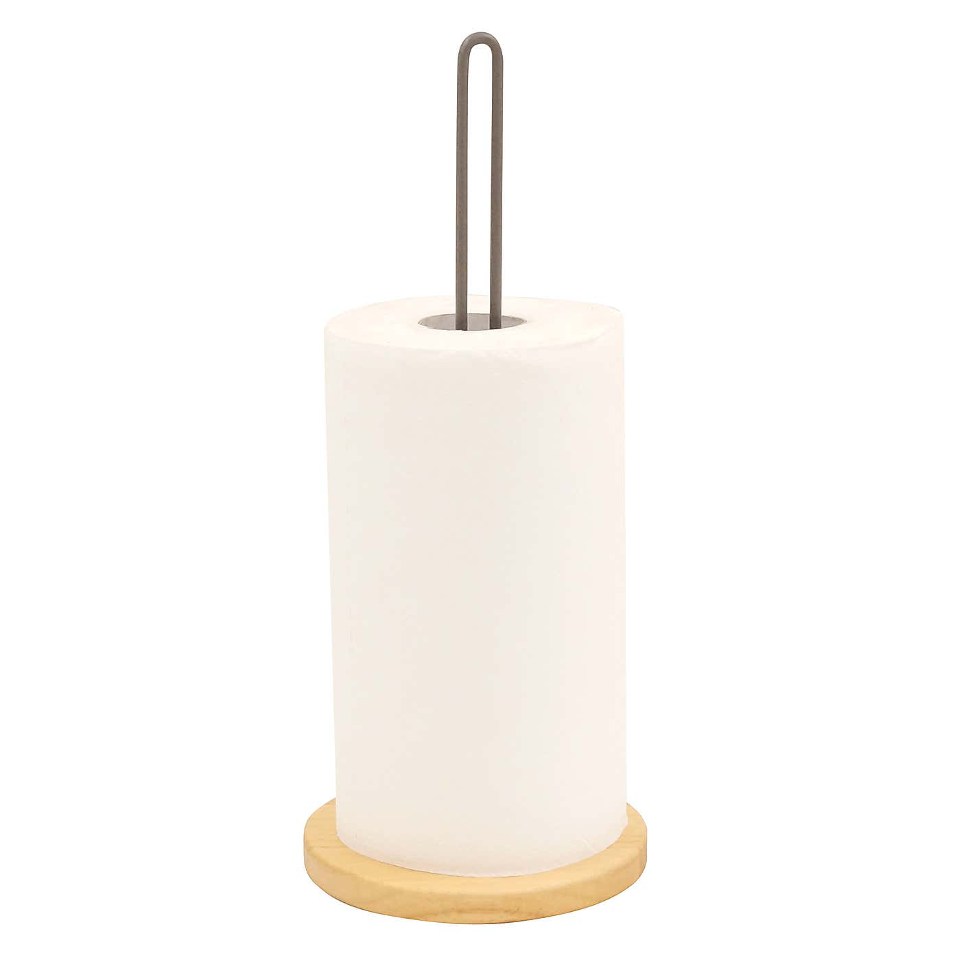 Grey and Wood Kitchen Roll Holder