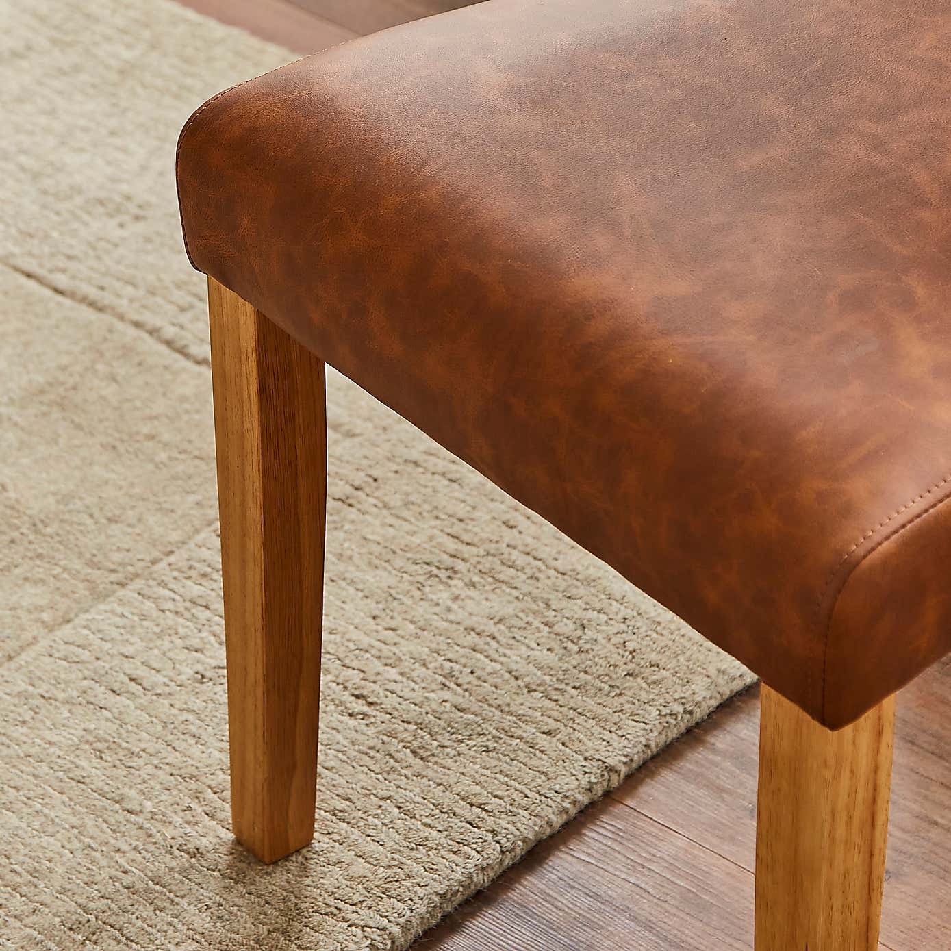 Hugo Set of 2 Dining Chairs, Distressed Faux Leather