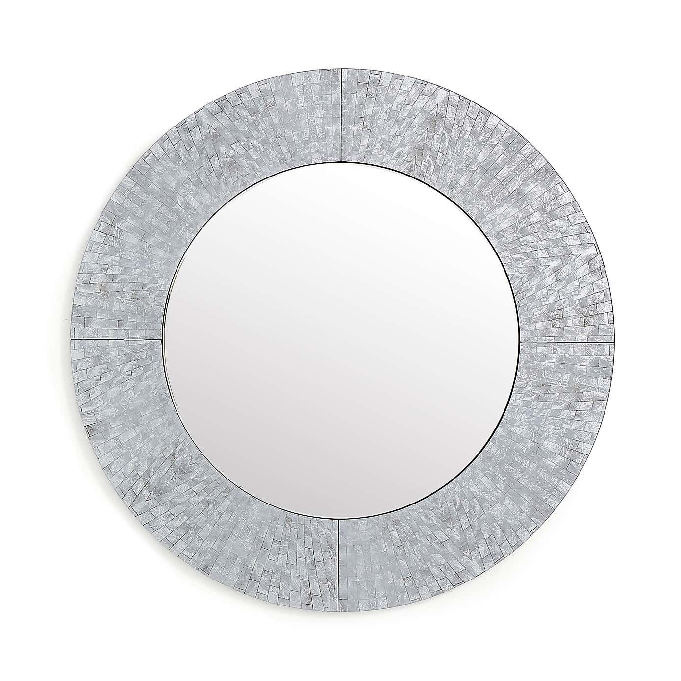 Luxe Tiled Round Wall Mirror