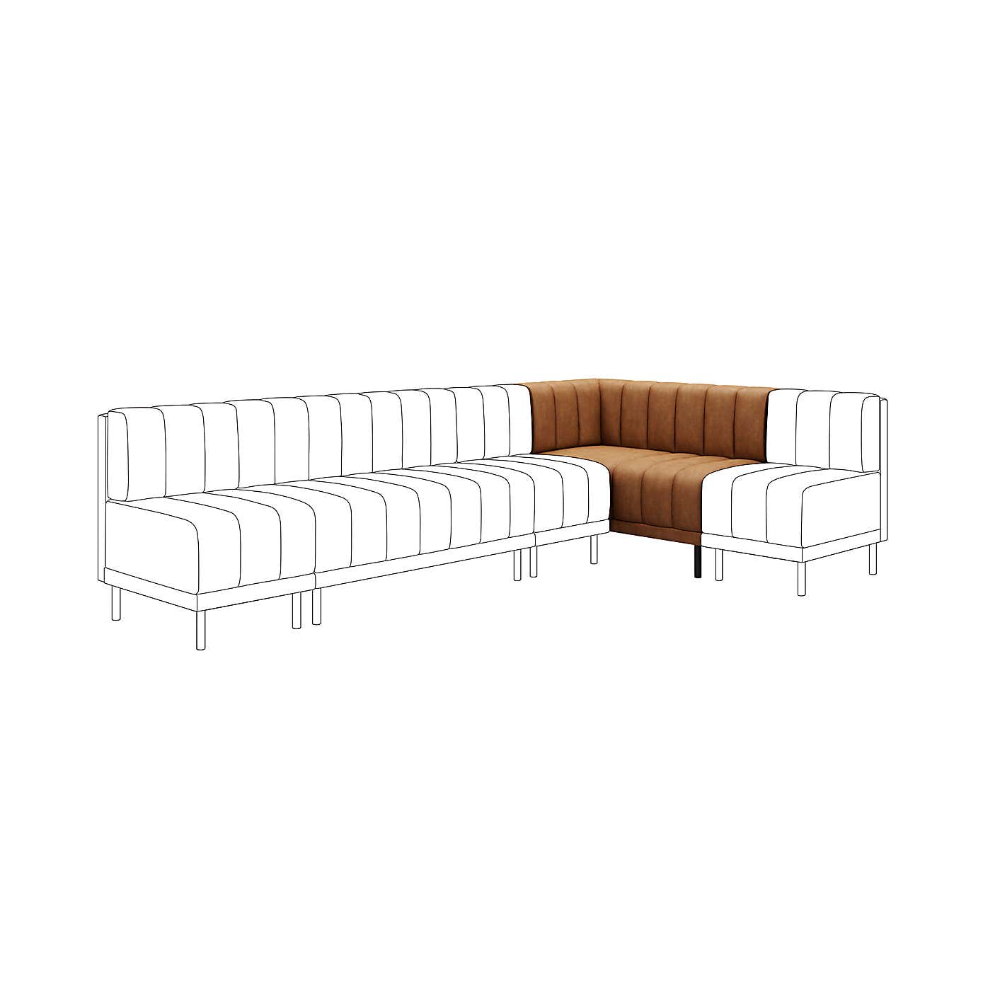 Amali Corner Dining Bench, Faux Leather
