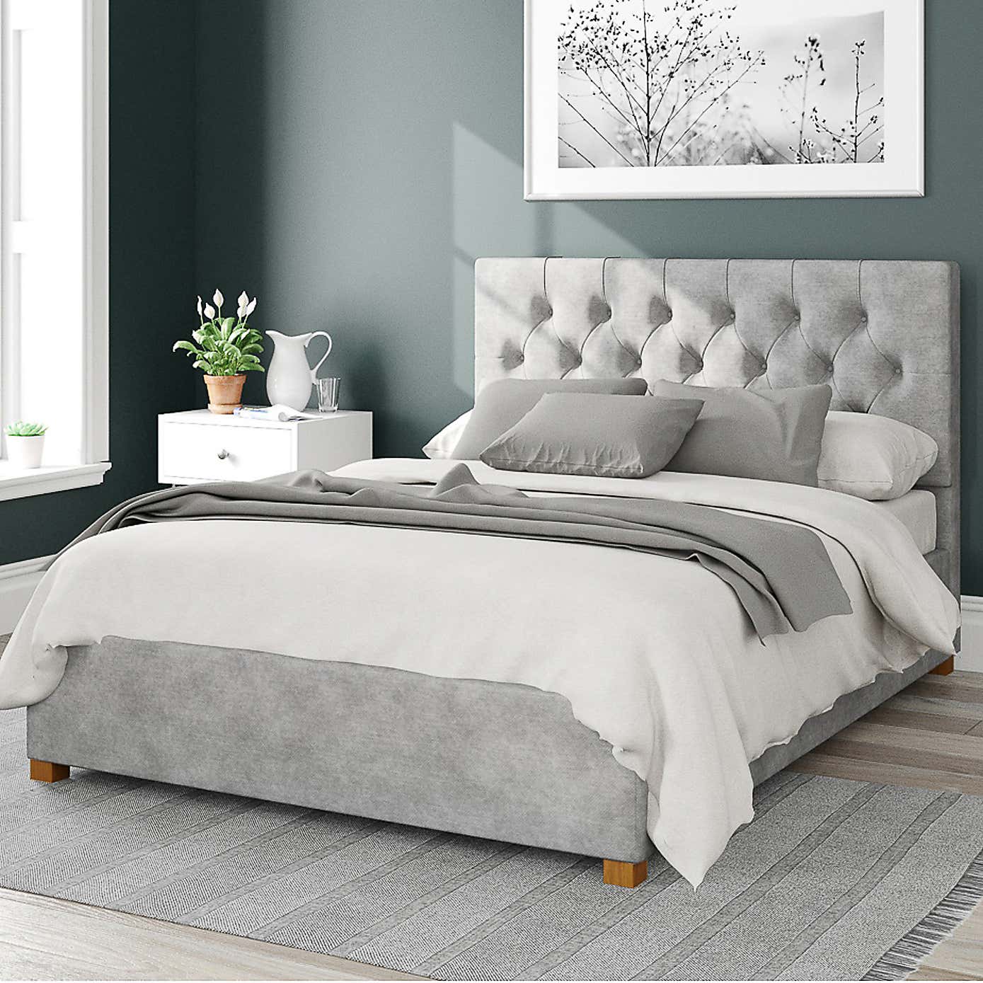 Olivier Kimiyo Linen Ottoman Bed