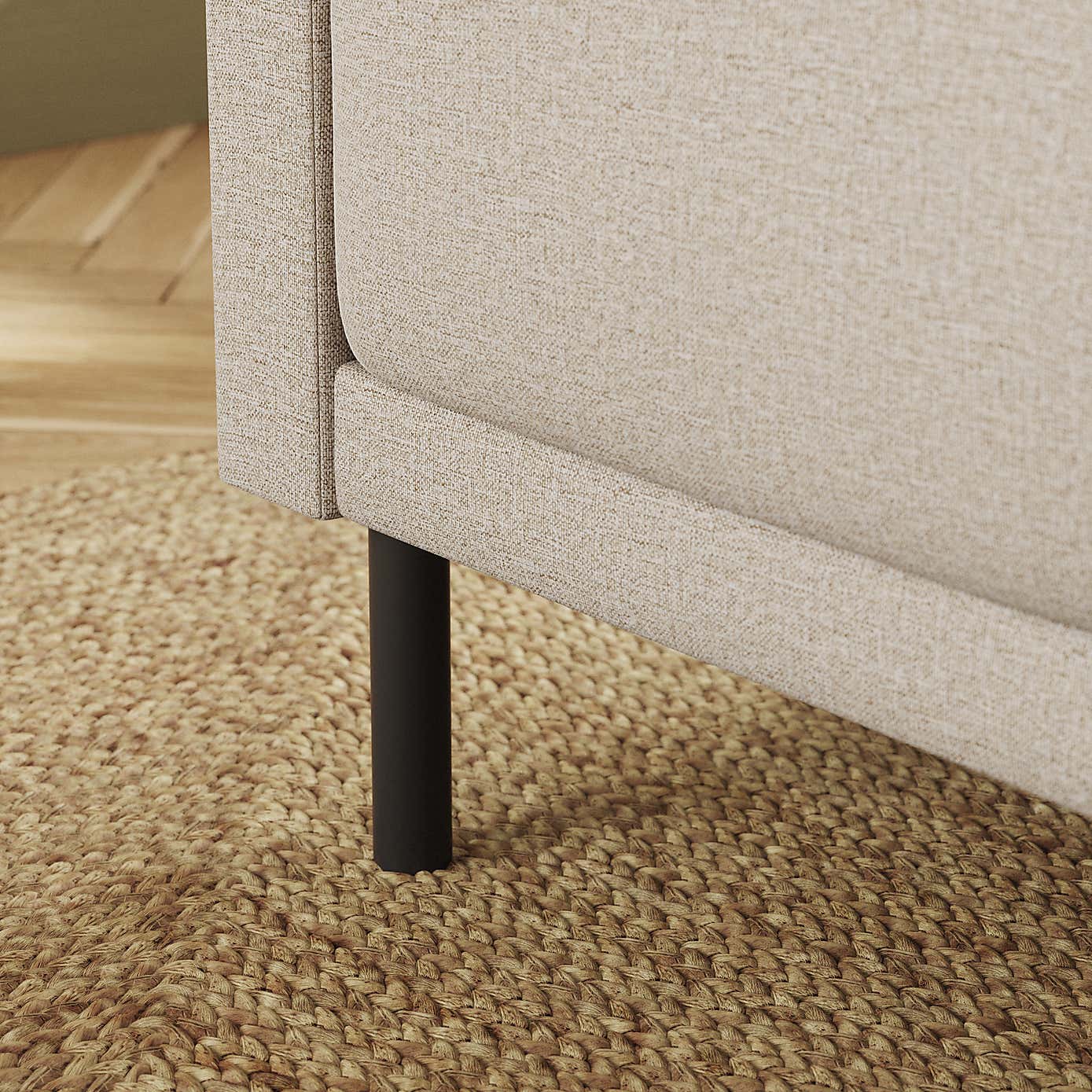 Amali Corner Dining Bench, Textured Weave