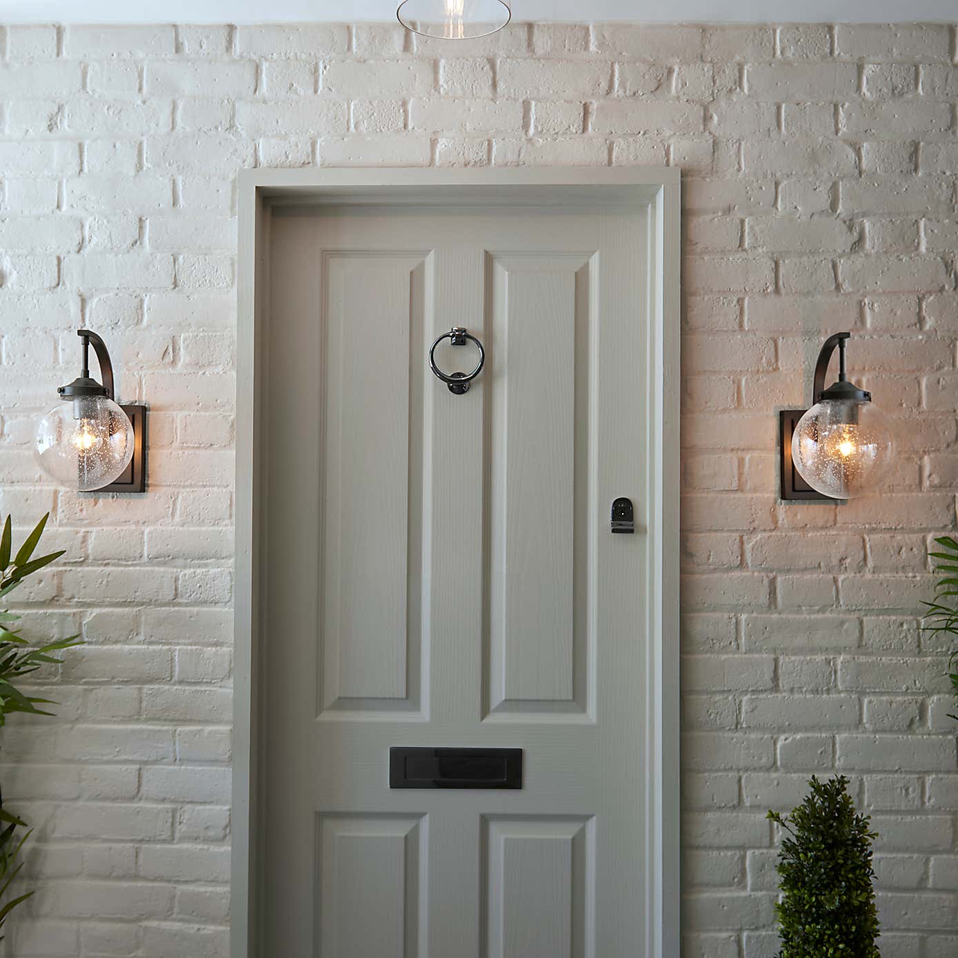 Twain Outdoor Globe Glass Wall Light