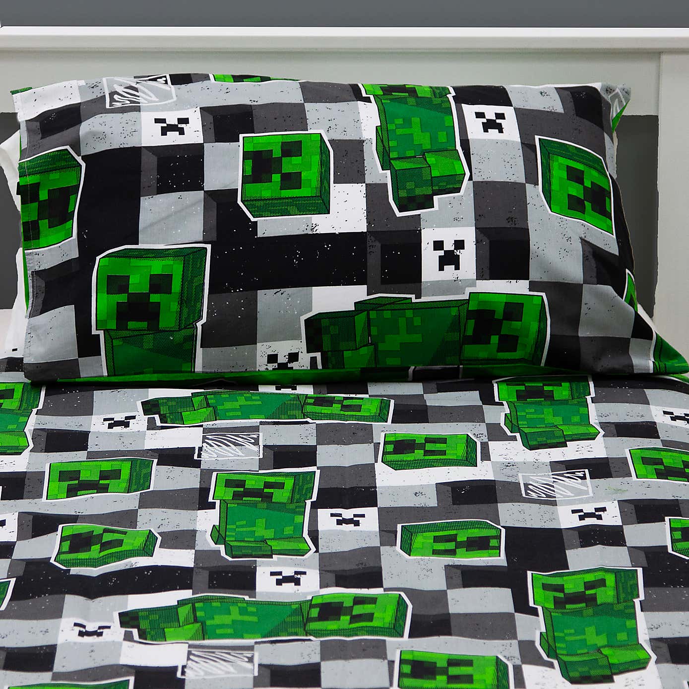 Minecraft Block Check Single Duvet Cover and Pillowcase Set