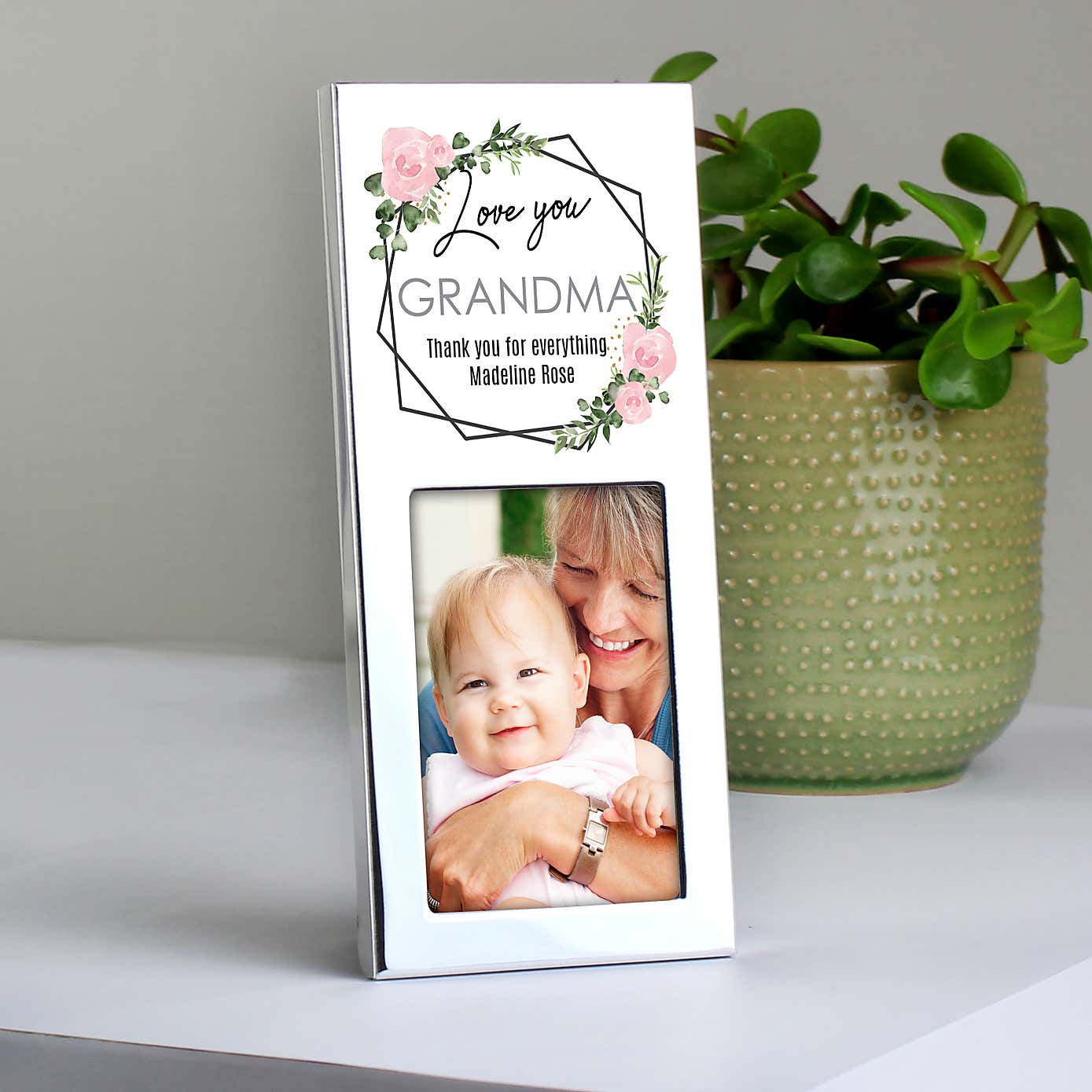 Personalised Small Abstract Rose Portrait Photo Frame