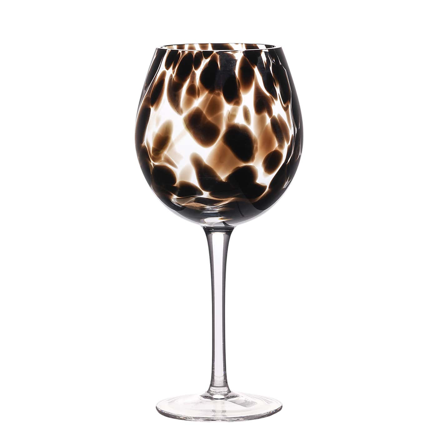 Hestia Set of 2 Brown Rounded Tortoise Shell Wine Glasses