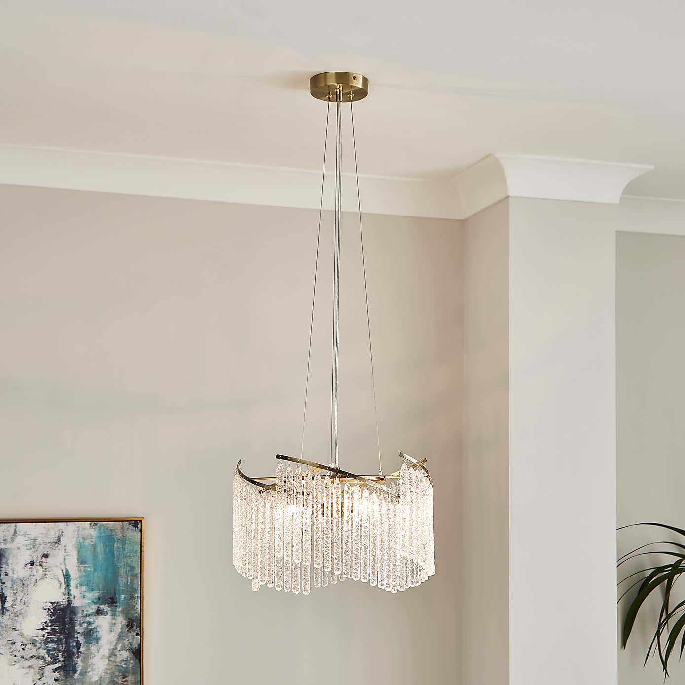 Spiralia 3 Light Glass Ceiling Light