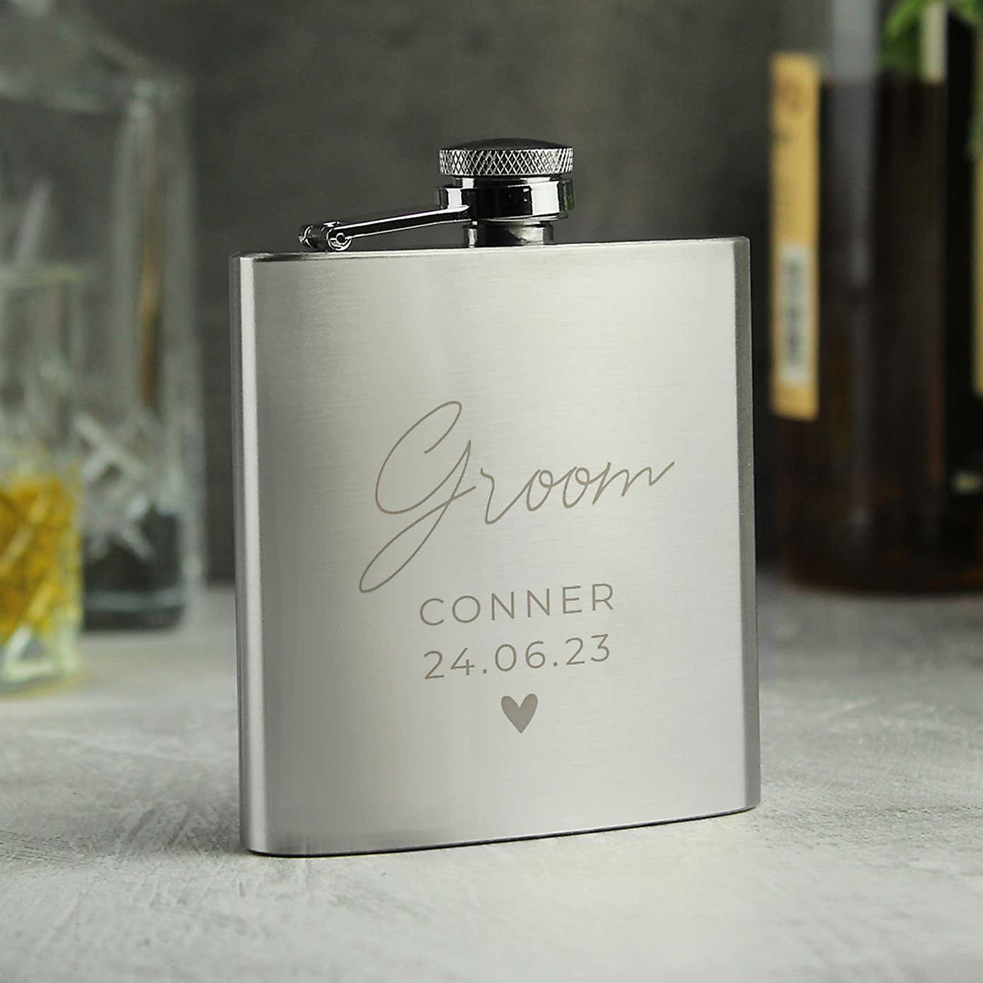 Personalised Wedding Party Hip Flask
