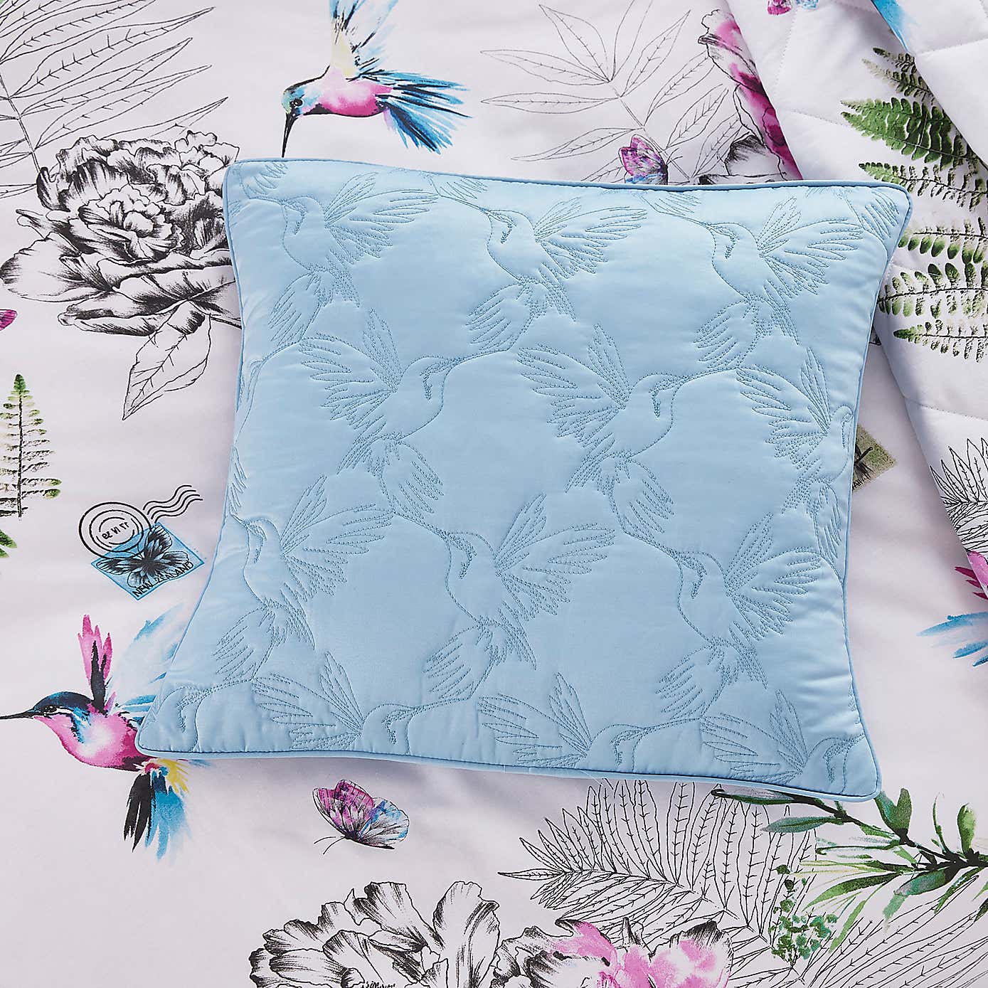 Heavenly Hummingbird Square Cushion