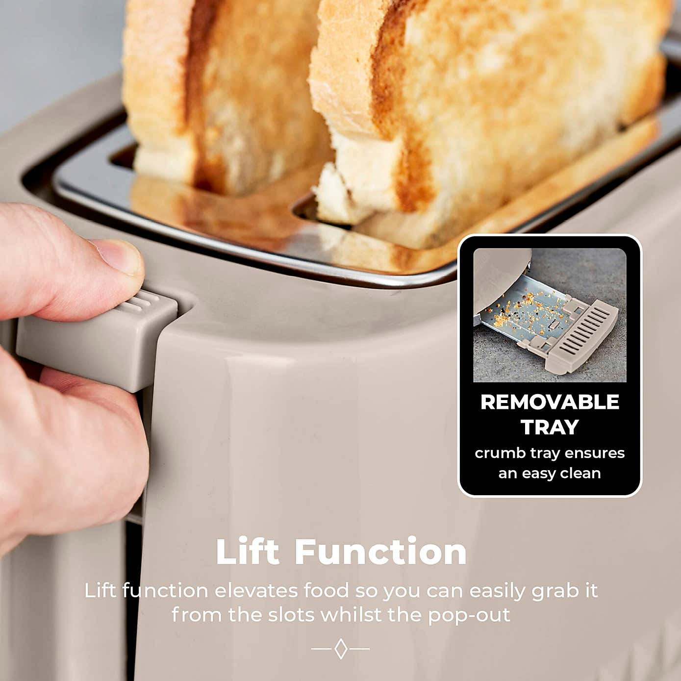 TOWER Solitaire 2 Slice Toaster