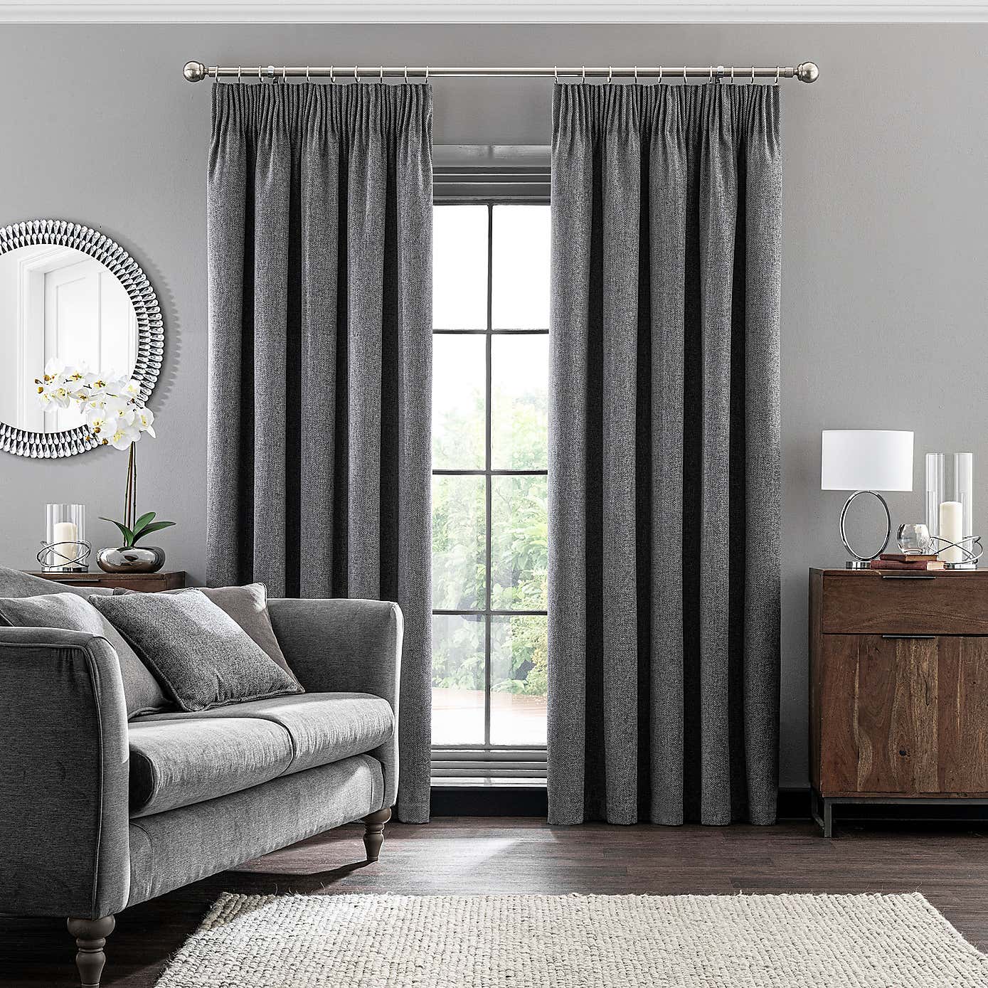 Oxford Chenille Pencil Pleat Curtains
