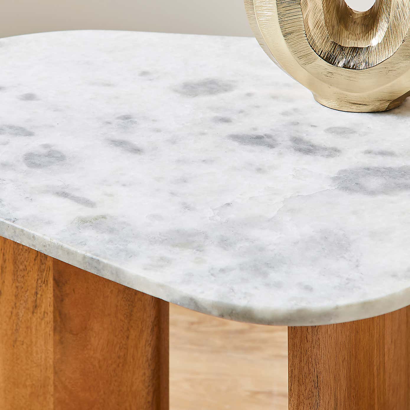 Arya Oval Side Table, Marble