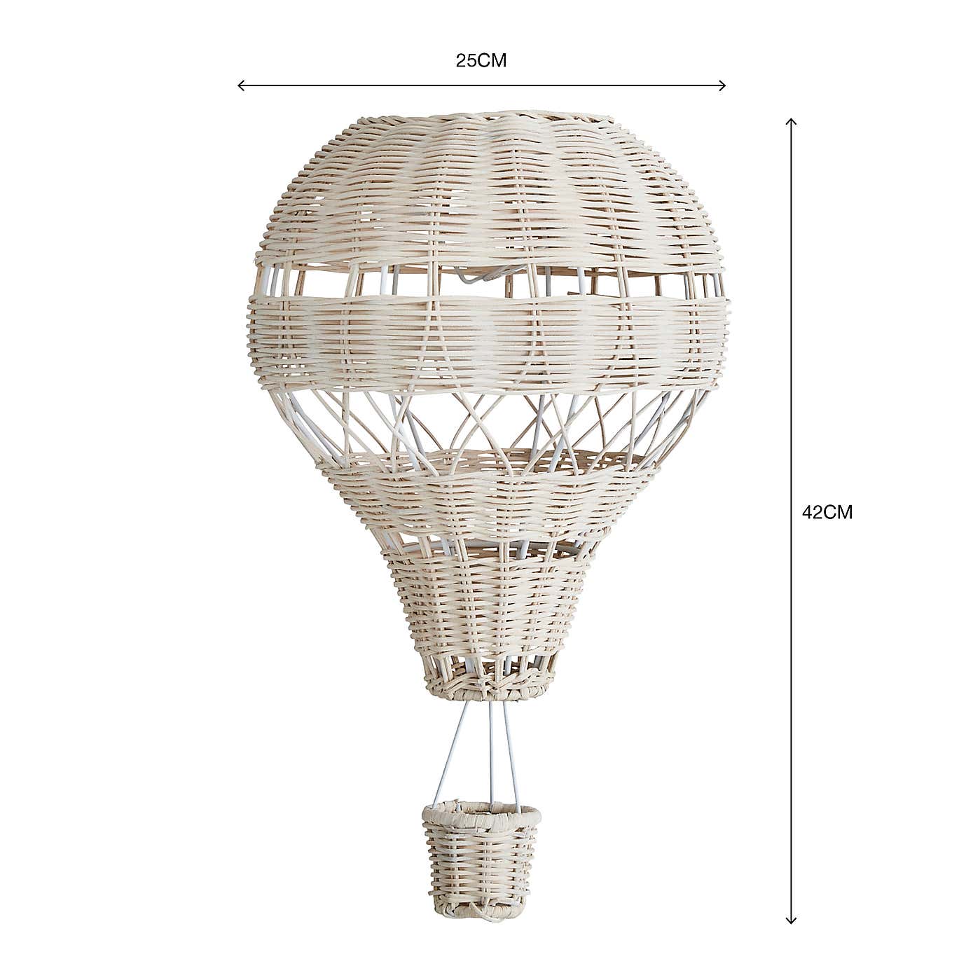 Hot Air Balloon Rattan Easy Fit Pendant Shade