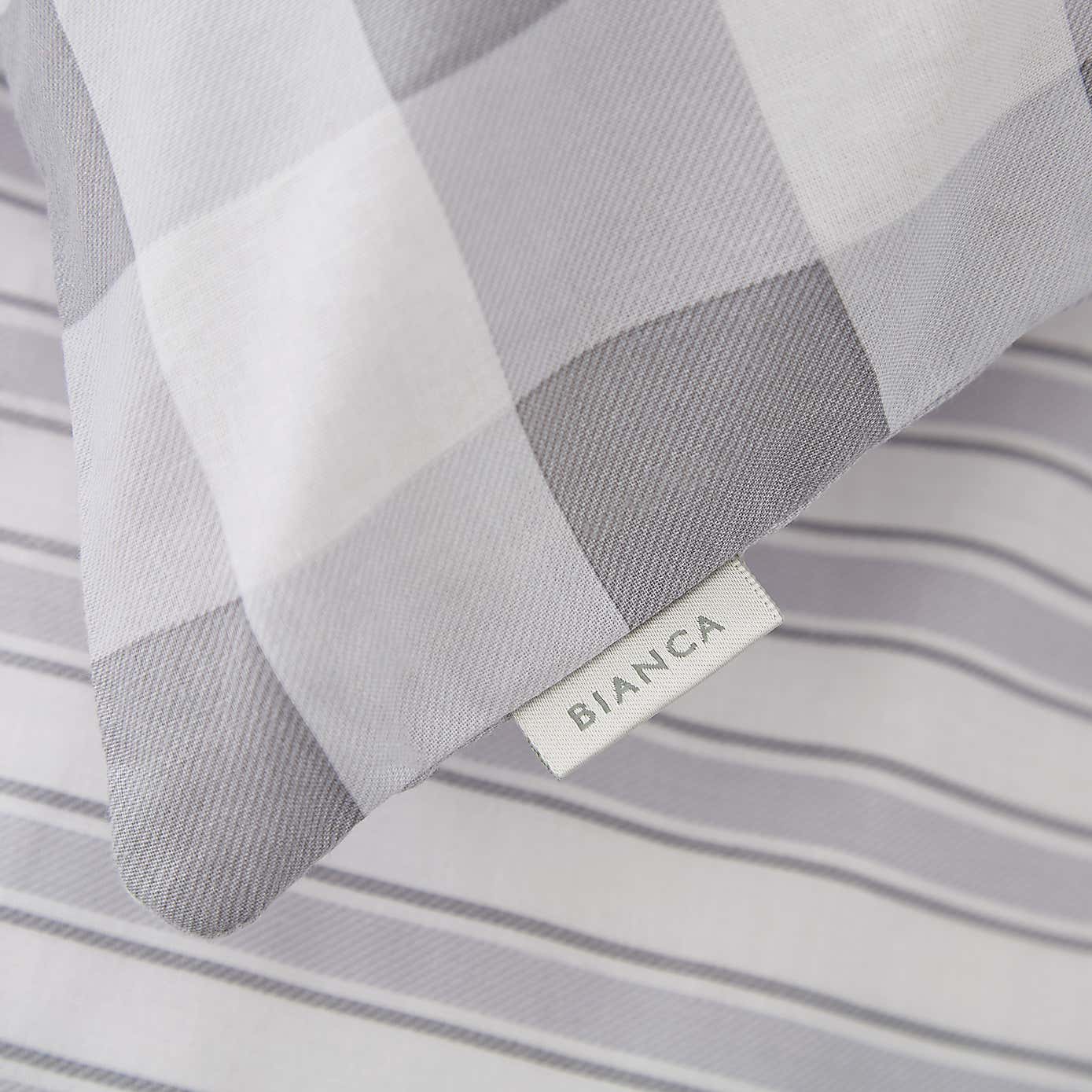 Bianca Check Stripe 100% Cotton Fitted Sheet