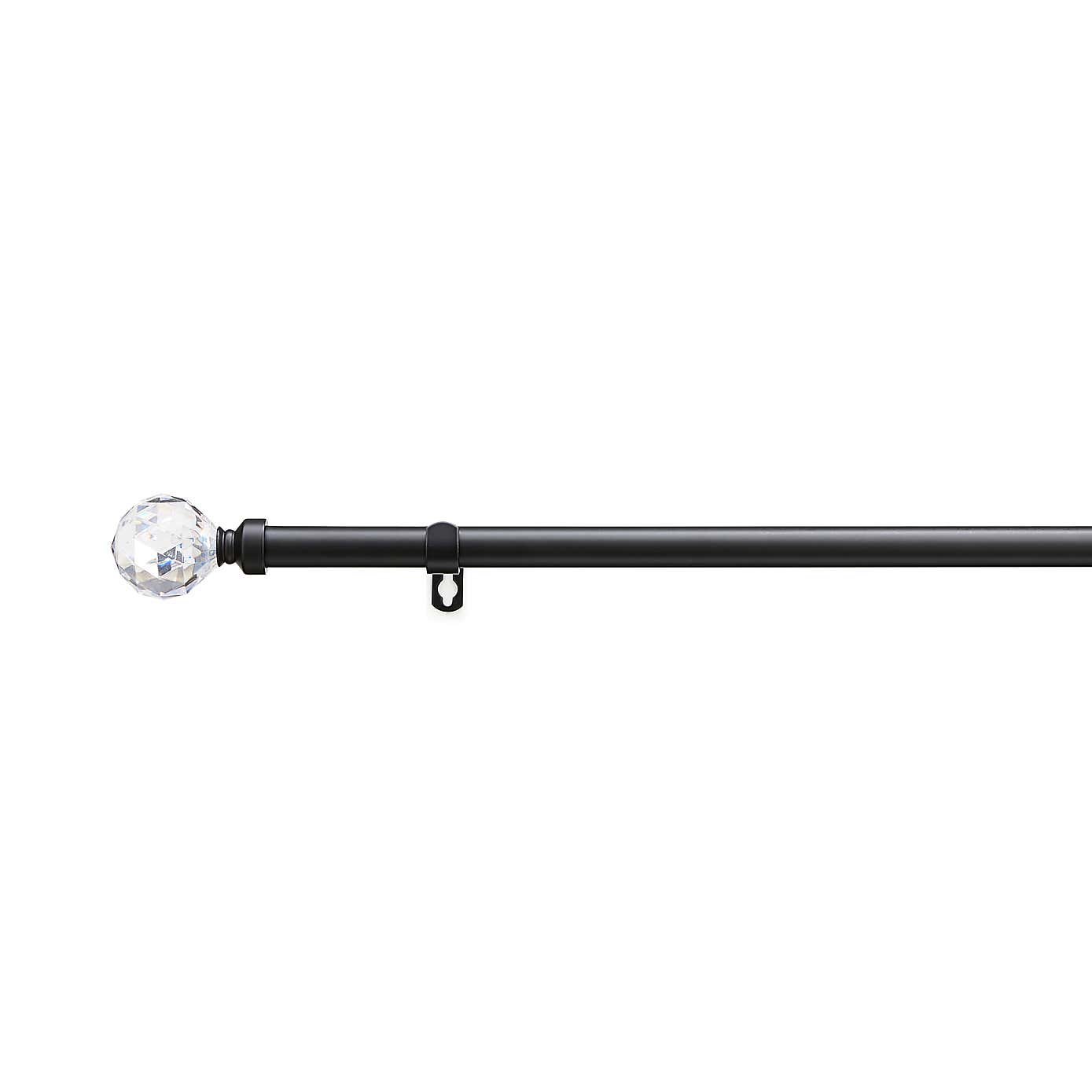 Crystal Ball Extendable Metal Eyelet Curtain Pole