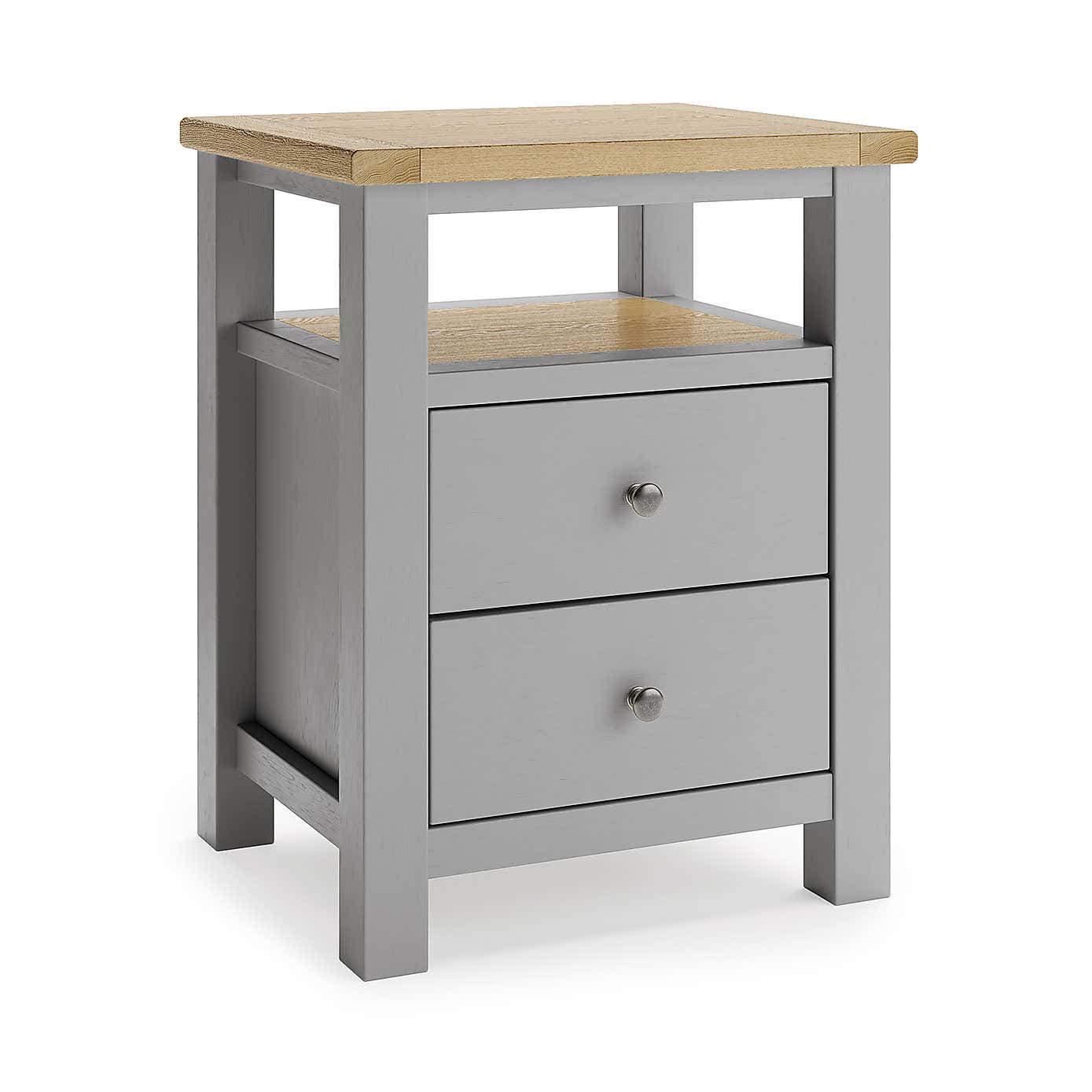 Olney 2 Drawer Bedside Stone