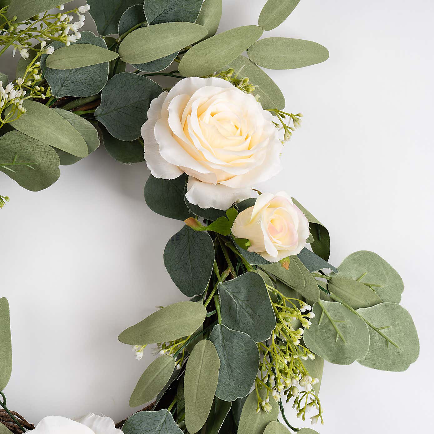 Artificial Eucalyptus & Rose Wreath