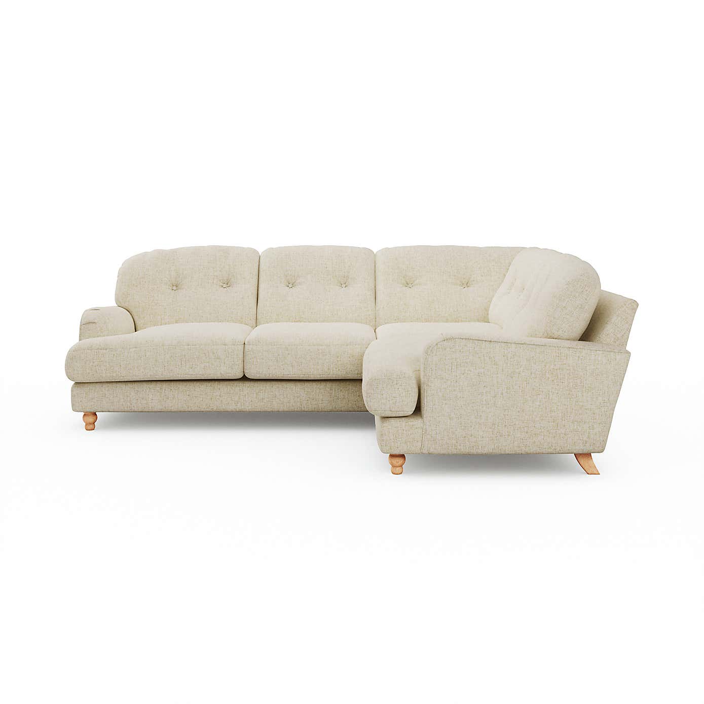 Martha Slub Faux Linen Full Corner Sofa