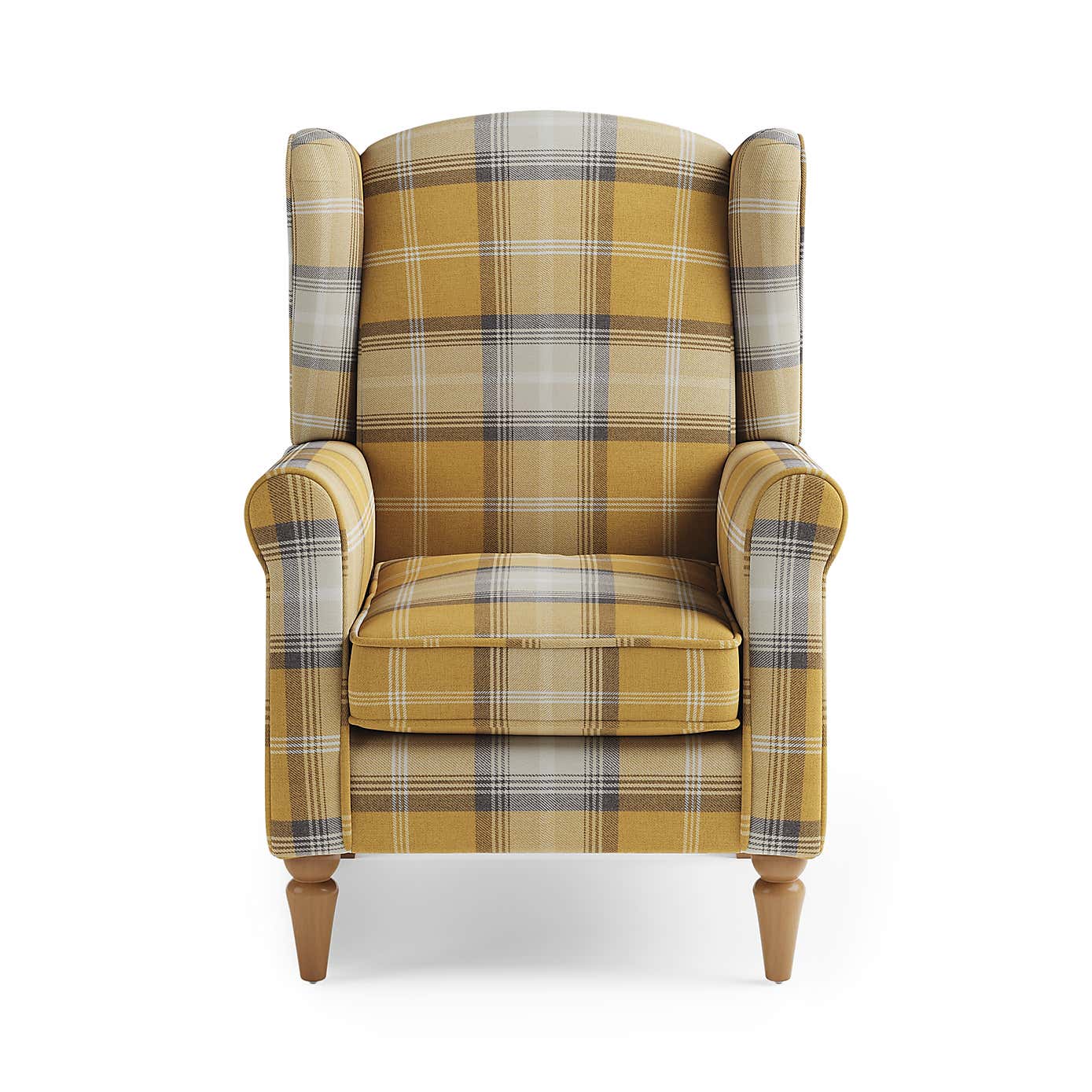Oswald Check Wingback Armchair