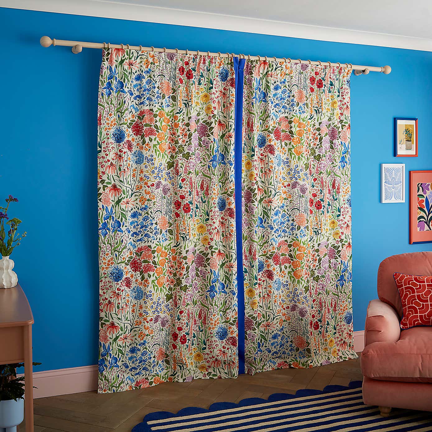 Sophie Robinson Sunshine Flower Pencil Pleat Single Curtain