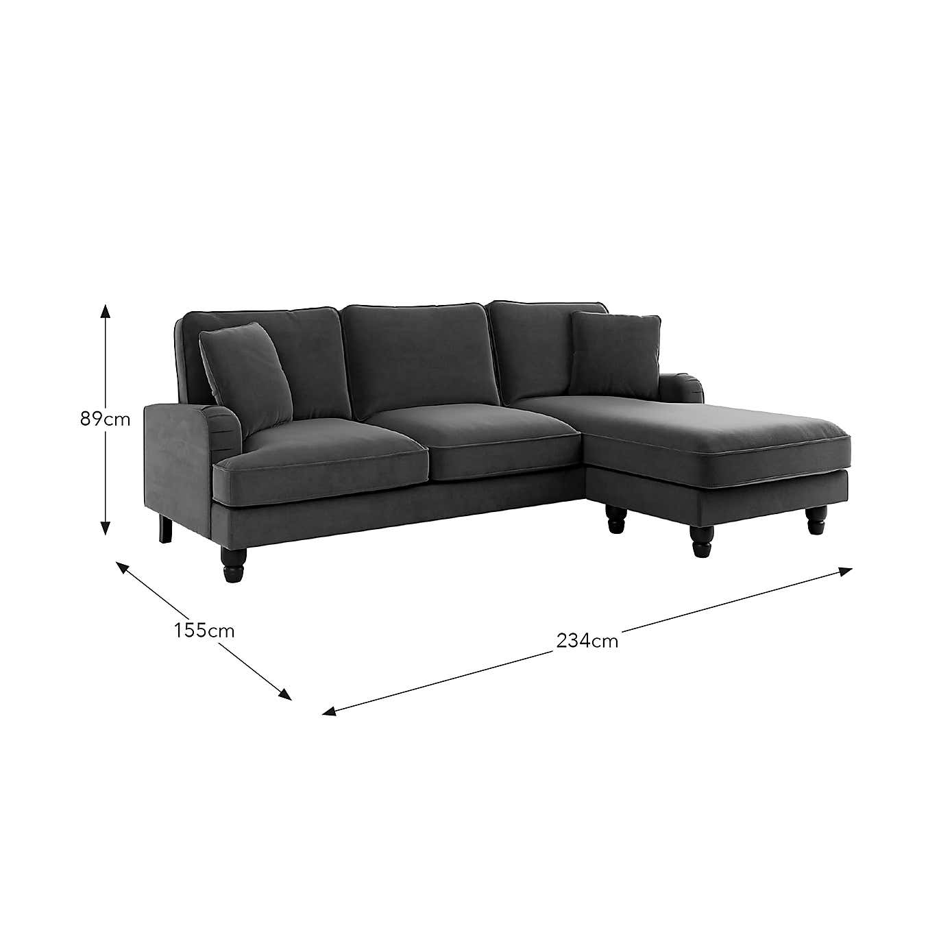 Beatrice Velvet Left Hand Corner Sofa