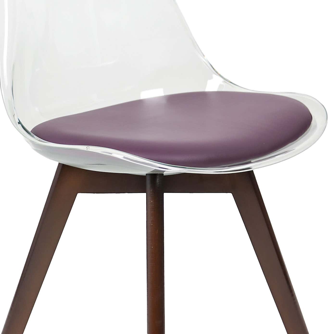 Fusion Living Soho Clear Plastic Dining Chair with Squared Legs