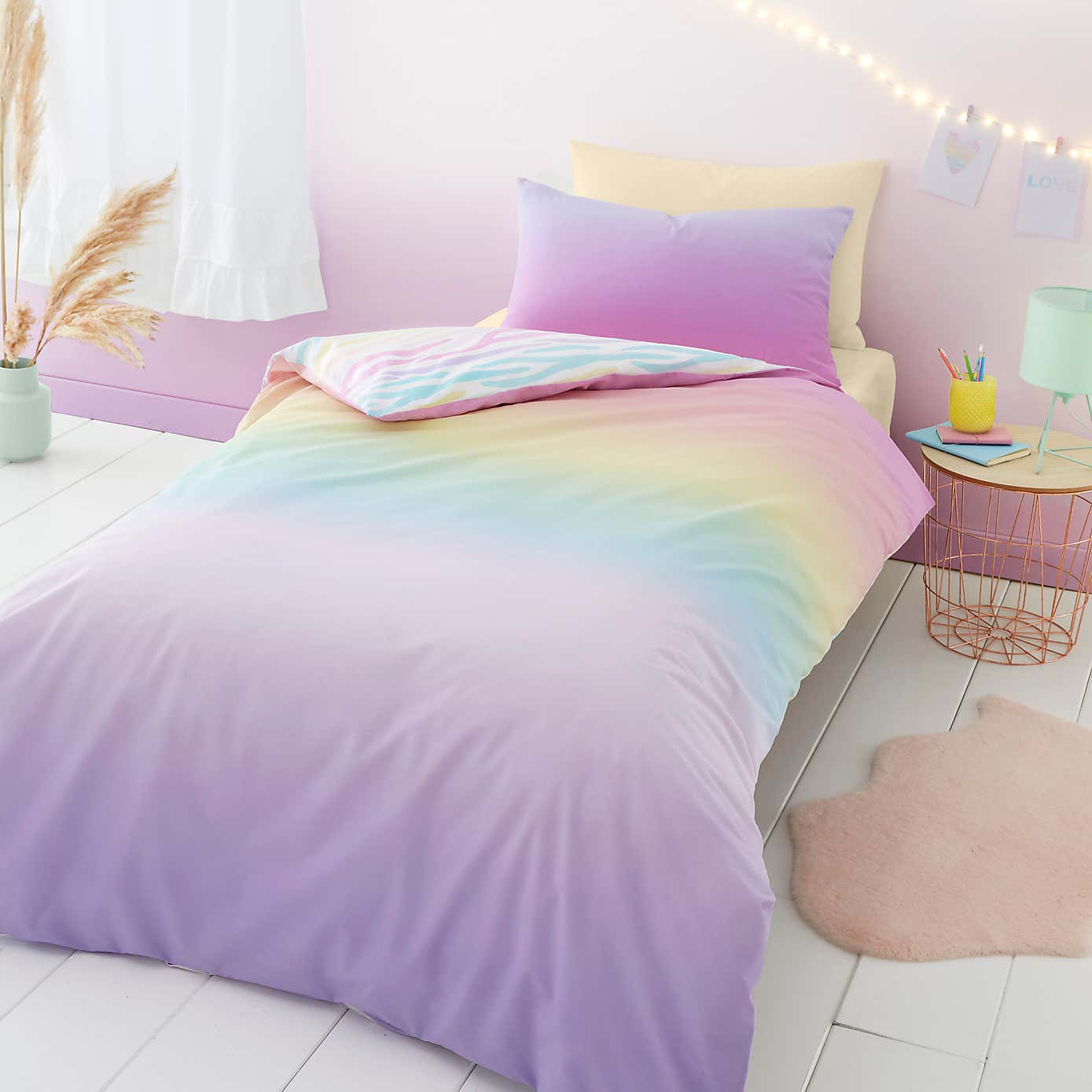 Ombre Pastel Duvet Cover and Pillowcase Set