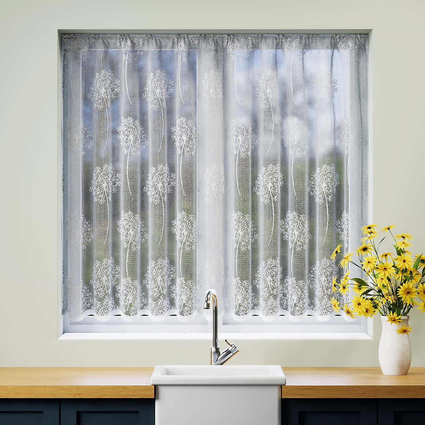 Dandelion Slot Top Net Curtain