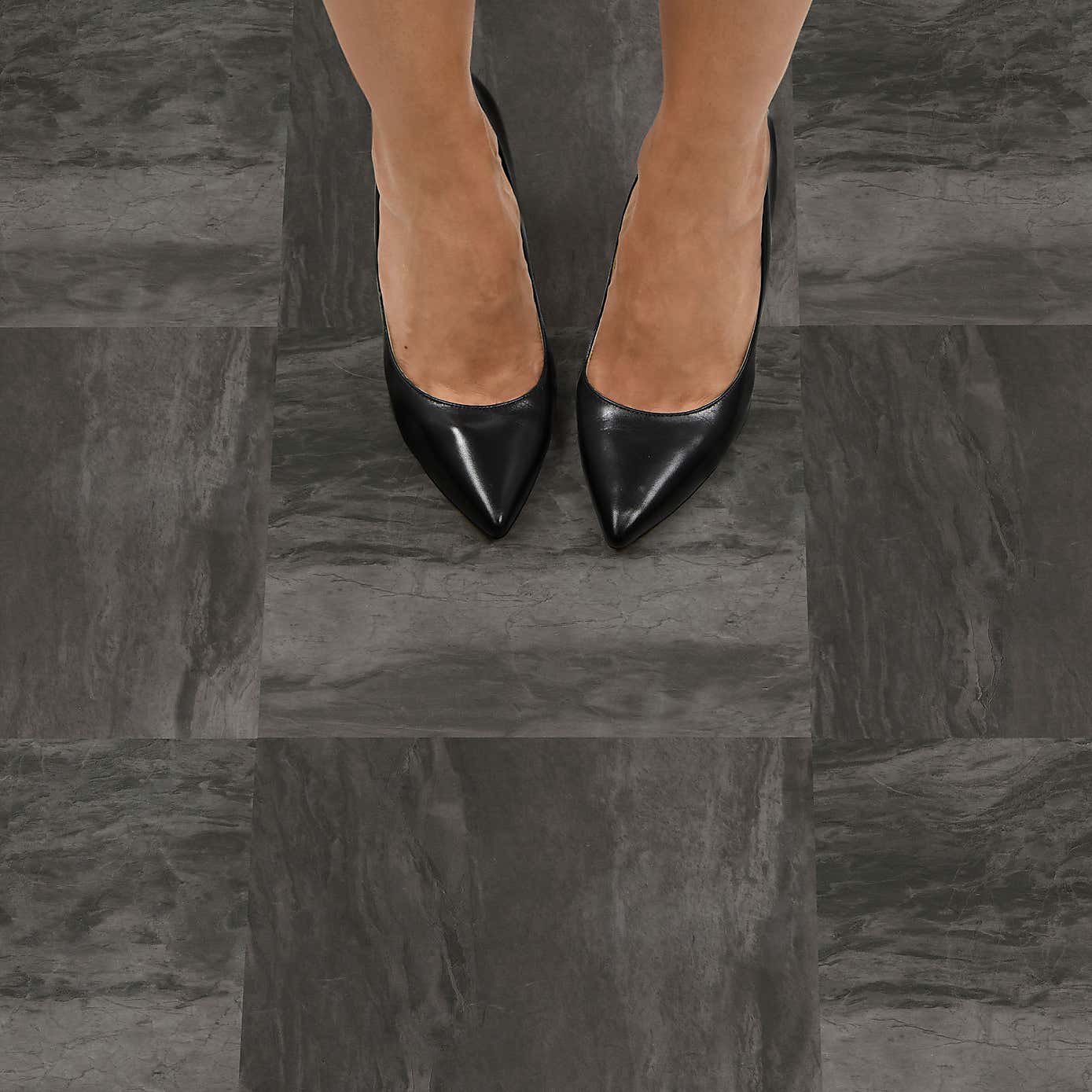 Raven Black Self Adhesive Floor Tiles