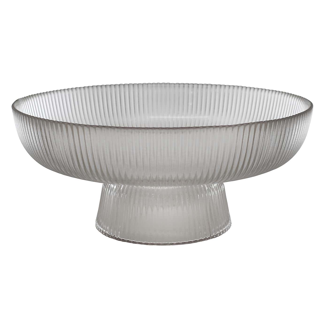 Ribbed Glass Serve Bowl