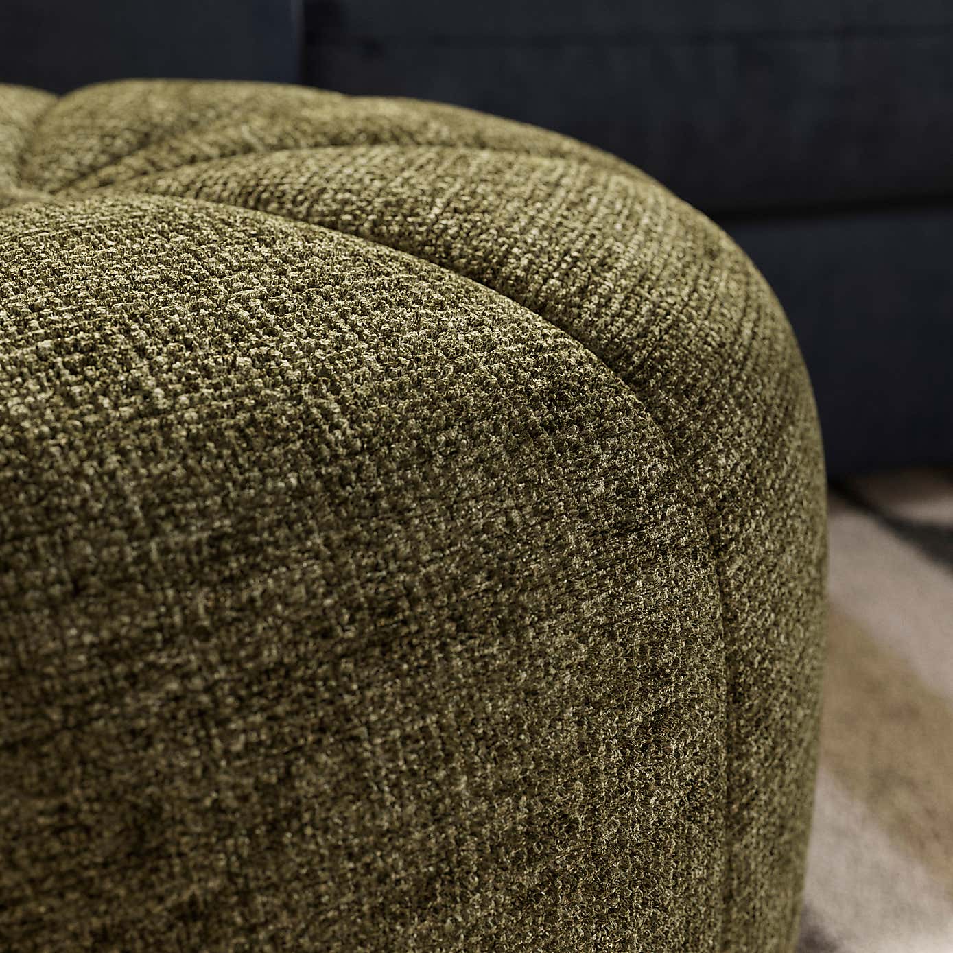 Pumpkin Distressed Chenille Footstool