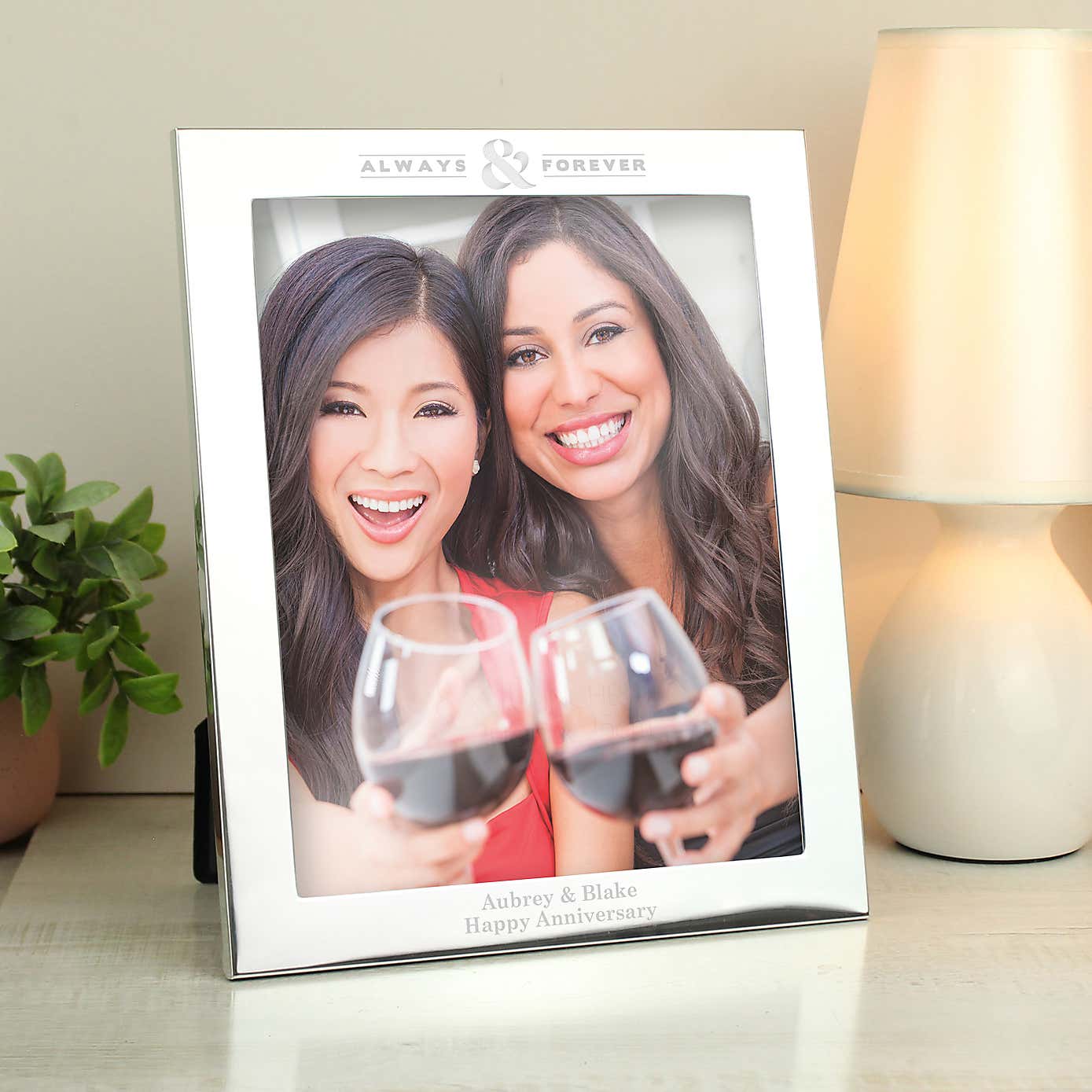 Personalised Always and Forever Silver Photo Frame