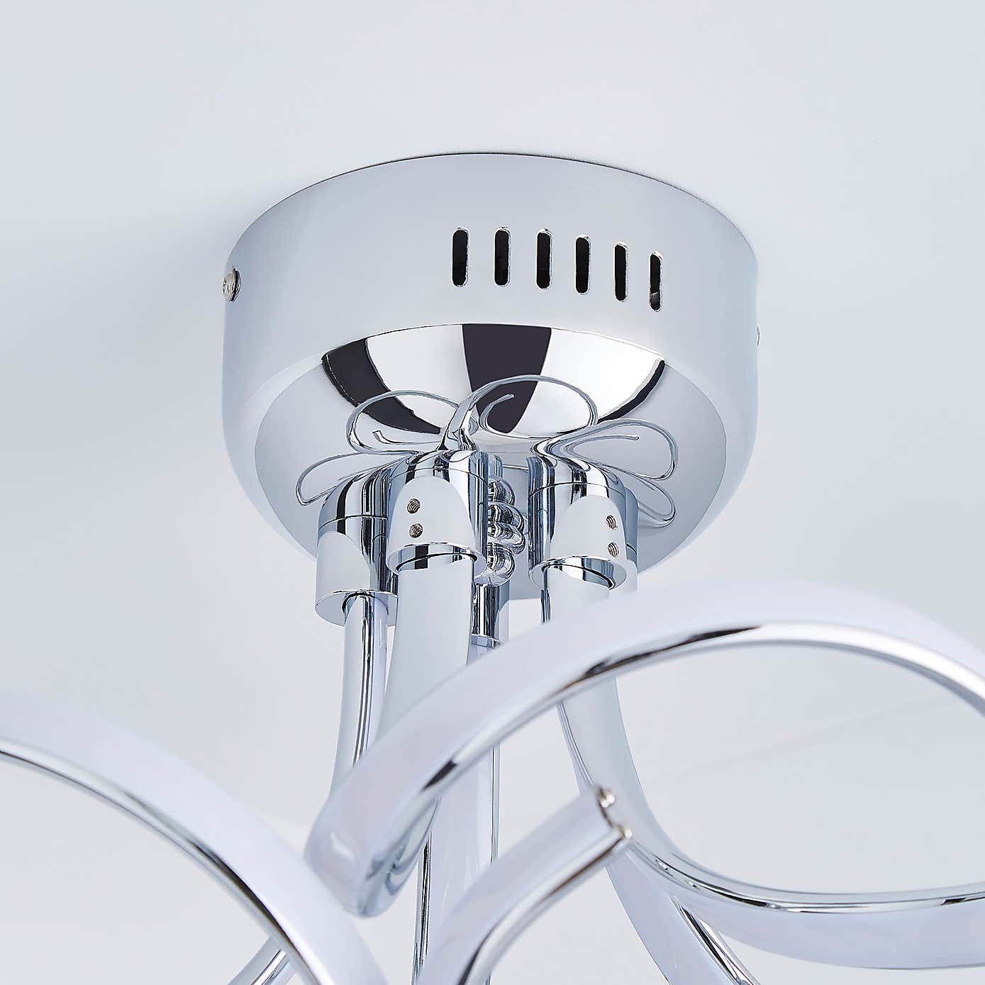 Cortez 5 Light Integrated LED Swirl Semi-Flush Ceiling Fitting