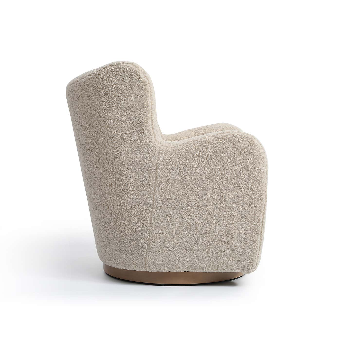 Theo Natural Borg Swivel Armchair