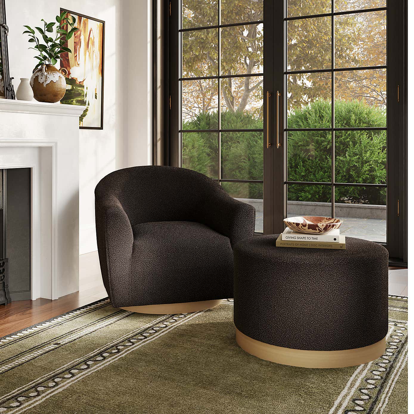 Daphne Boucle Swivel Chair
