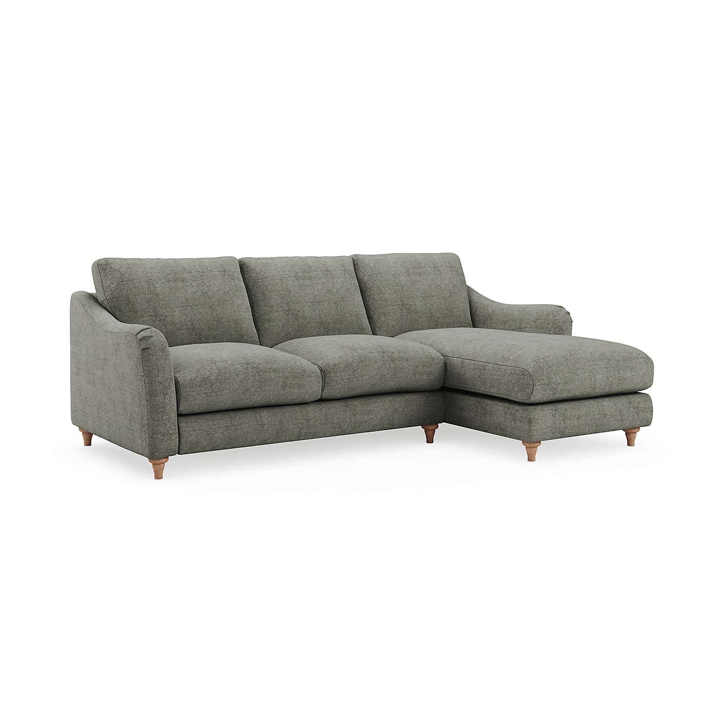 Hattie Tonal Plush Chenille Corner Chaise Sofa