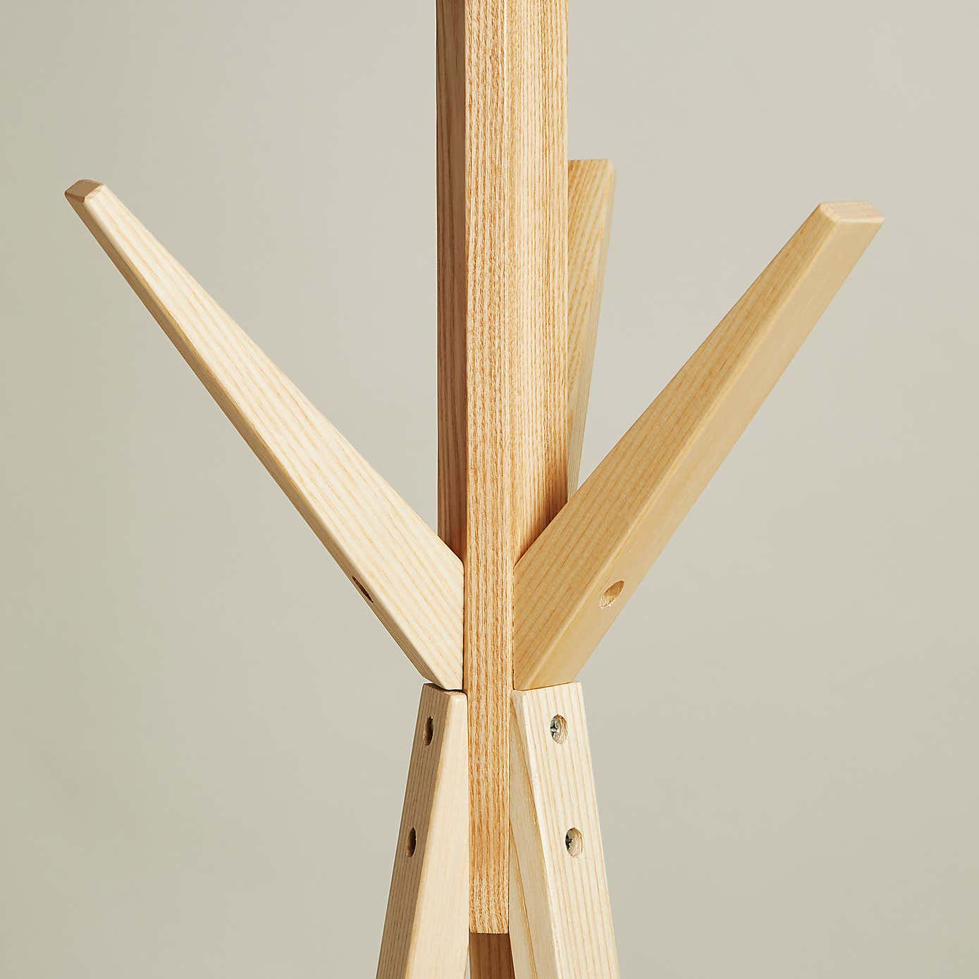 Ash Wood Coat Stand with Shelves