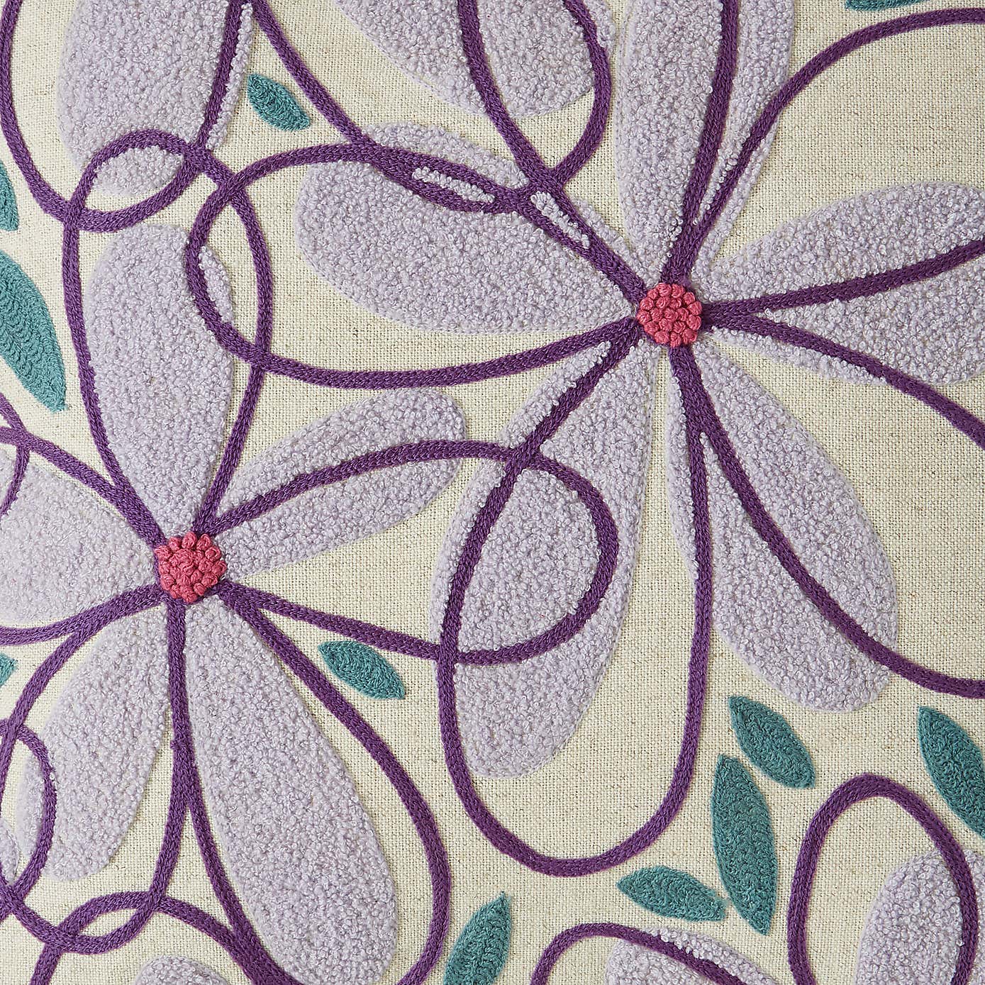 Crewel Work Floral Cushion