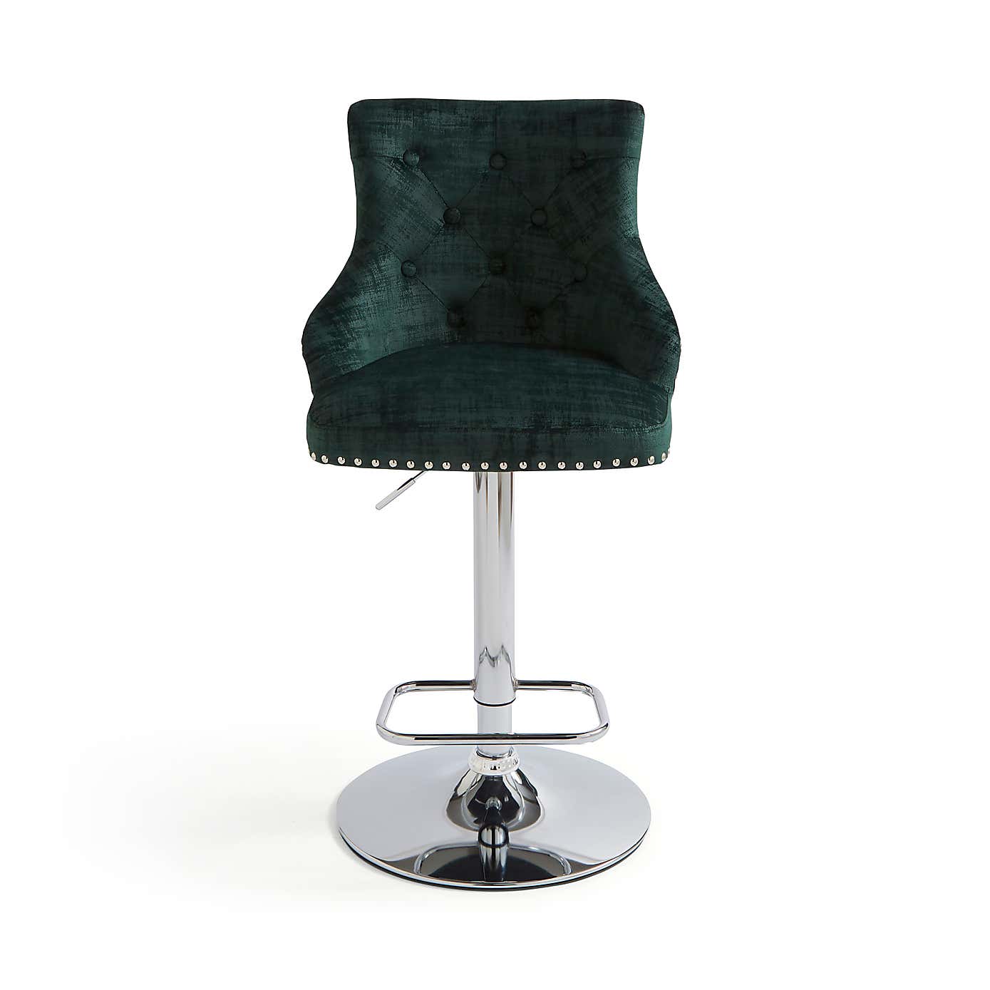 Selena Distressed Velvet Bar Stool
