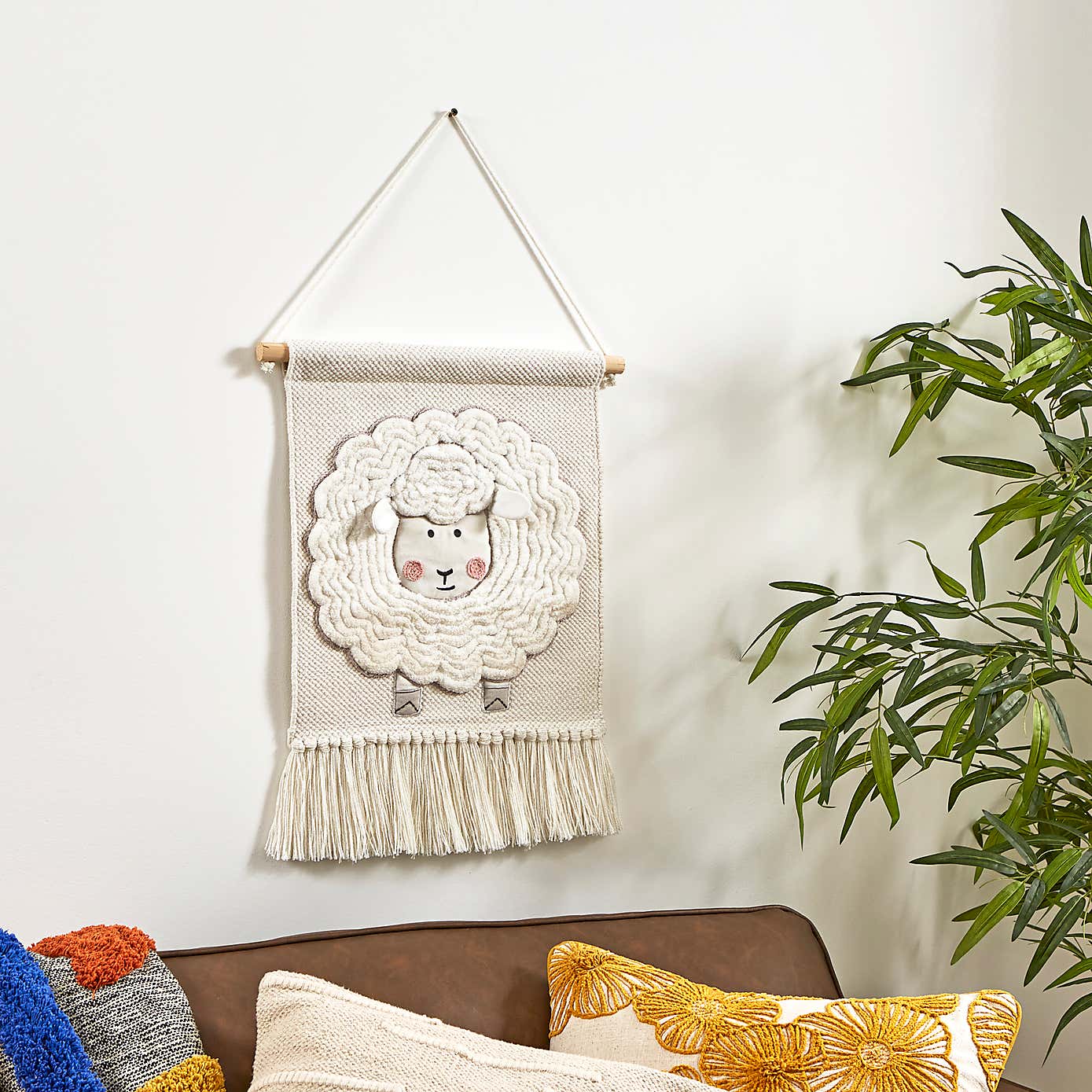 Wooly Sheep Wall Hanging