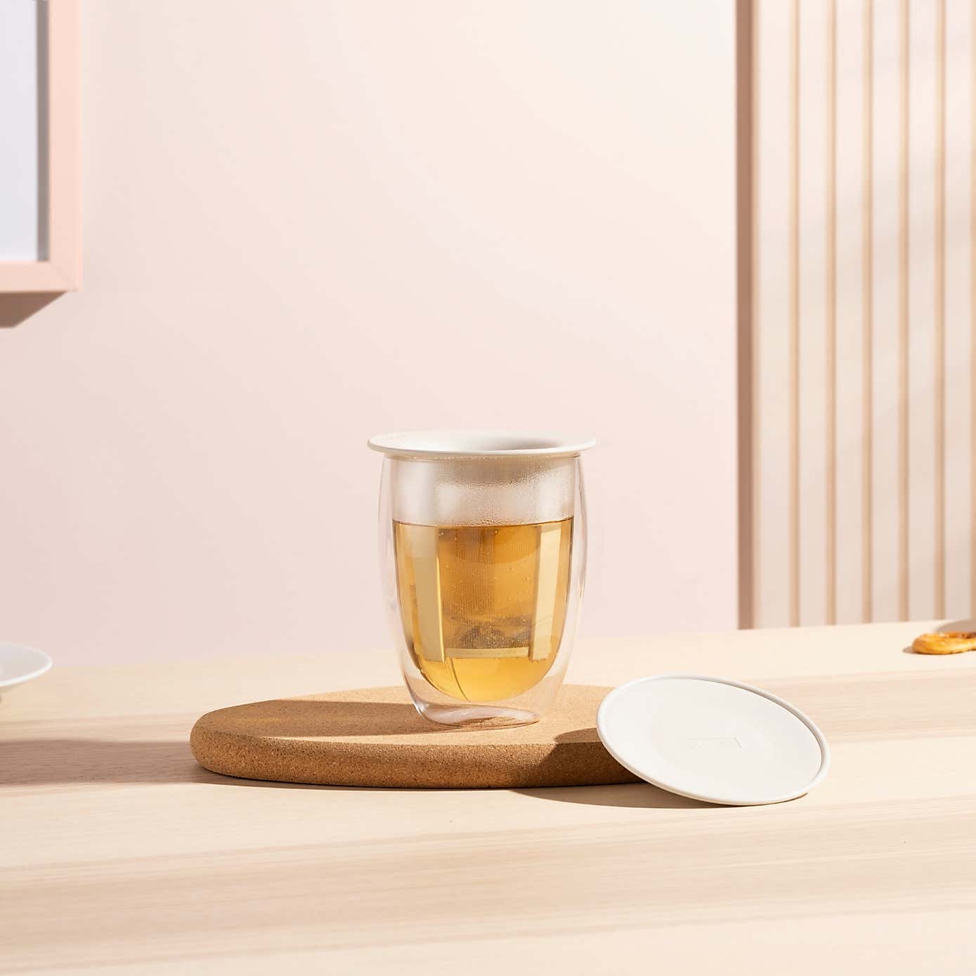 Bodum Tea For One Double Wall Glass with Tea Strainer, 350ml