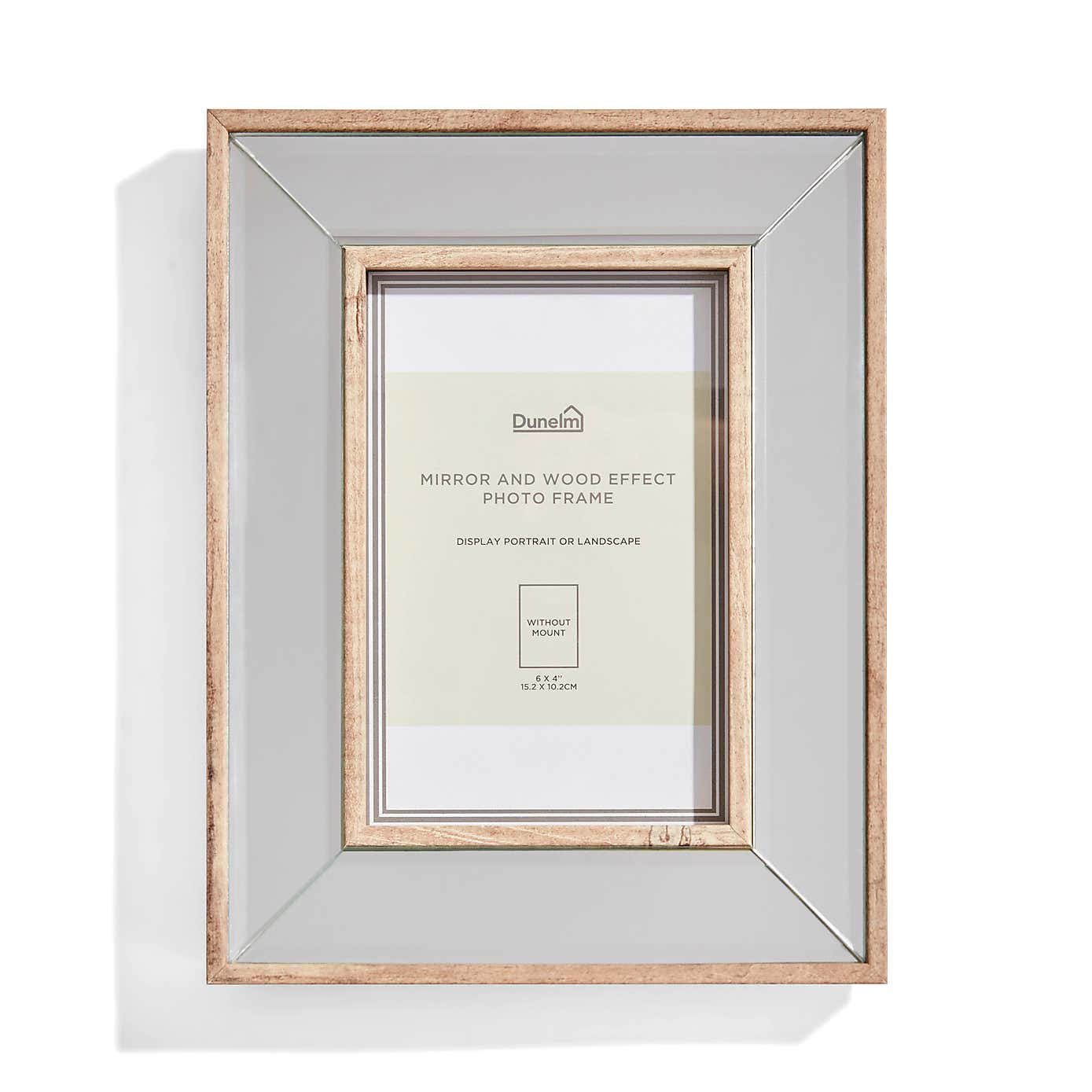 Mirror and Wood Effect Photo Frame