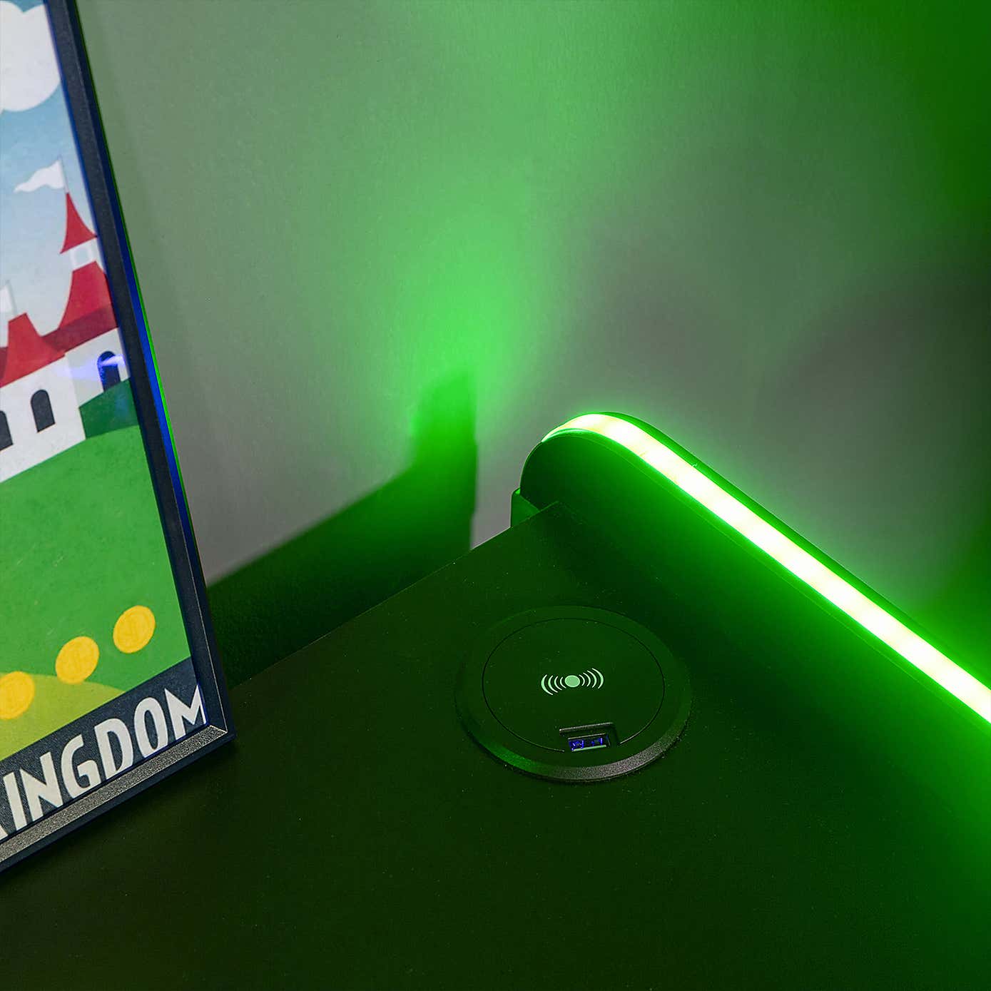 Electra Bedside Table with Wireless Charging and LED Lights