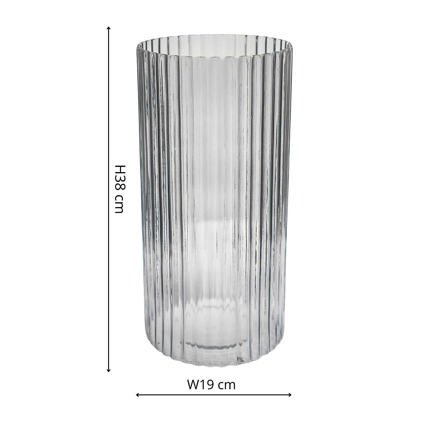 Daphne Ribbed Glass Vase
