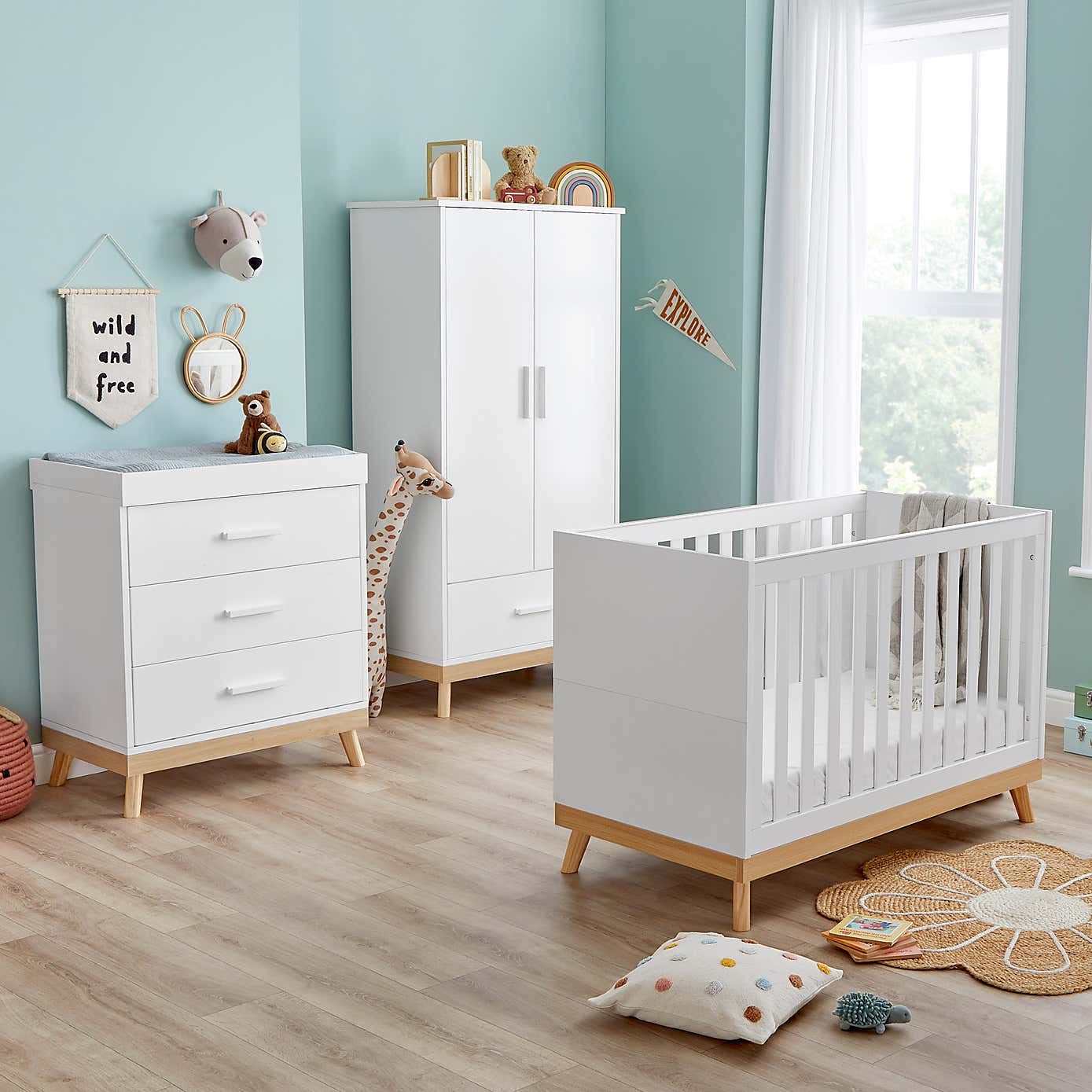 Mona Mini 3 Piece Nursery Room Set, White
