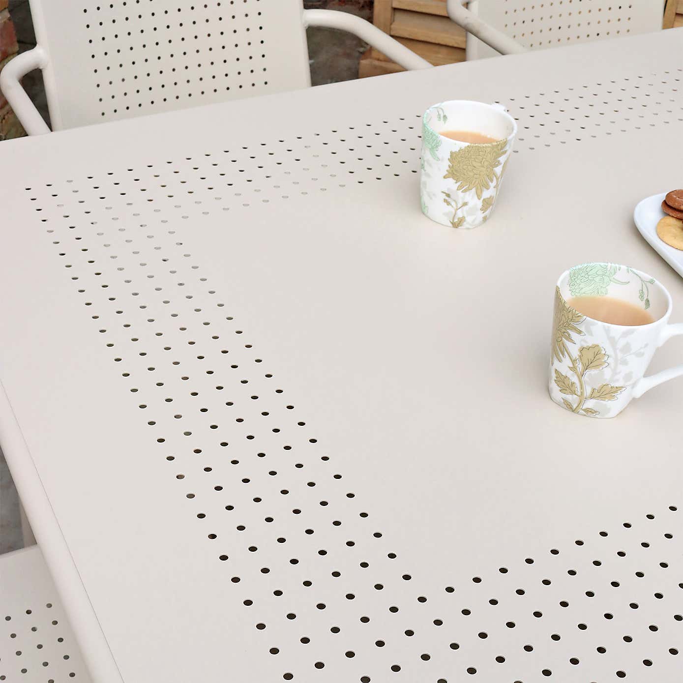 Porto 6 Seater Round Dining Set with Stacking Chairs