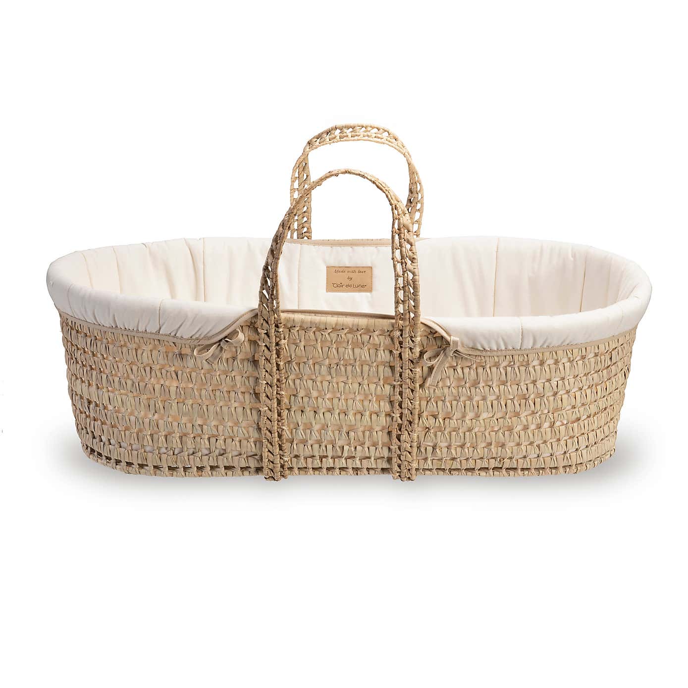 Clair de Lune Organic Palm Moses Basket With Natural Rocking Stand